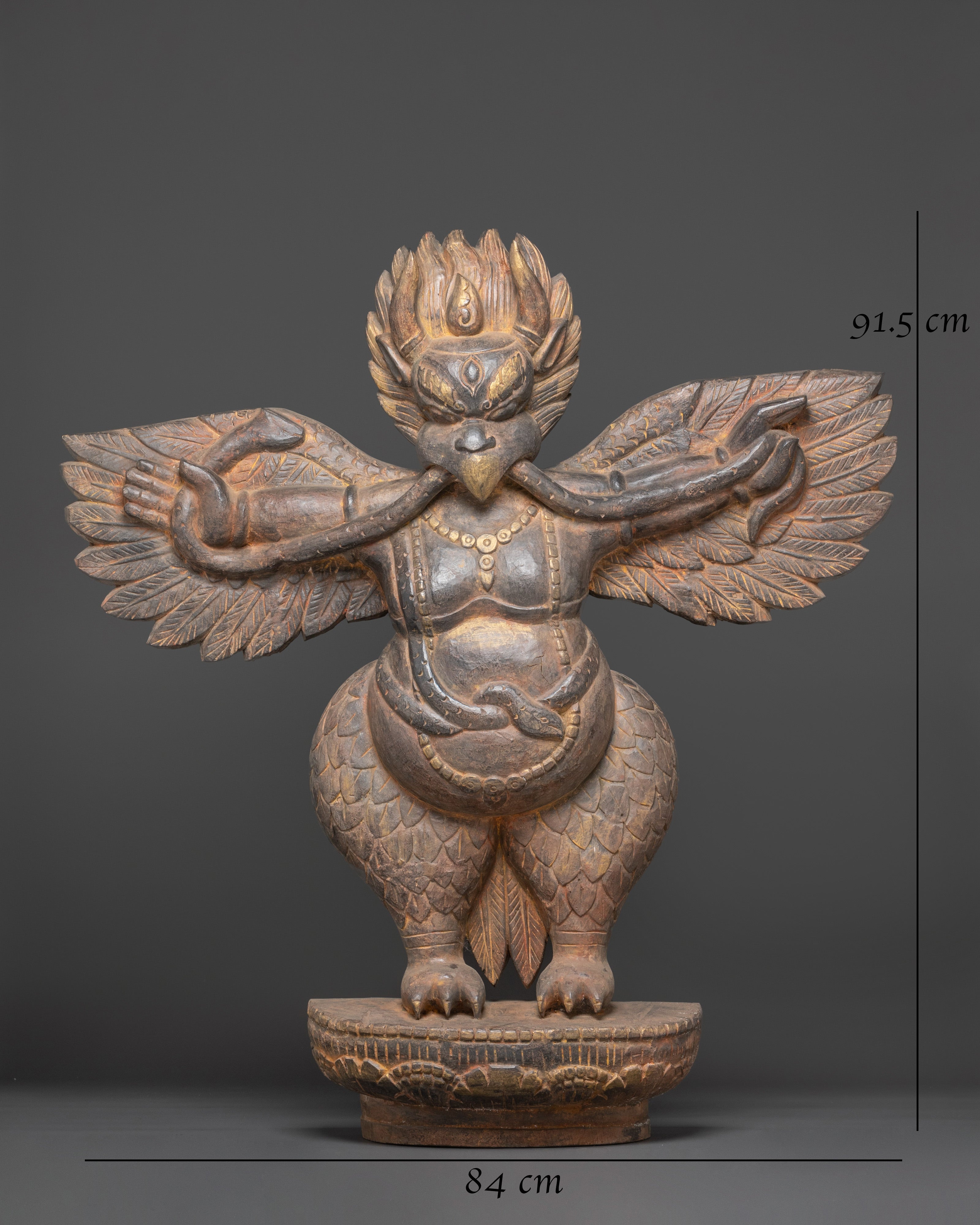 Garuda Wooden Statue | Buddhist Guardian Sculpture