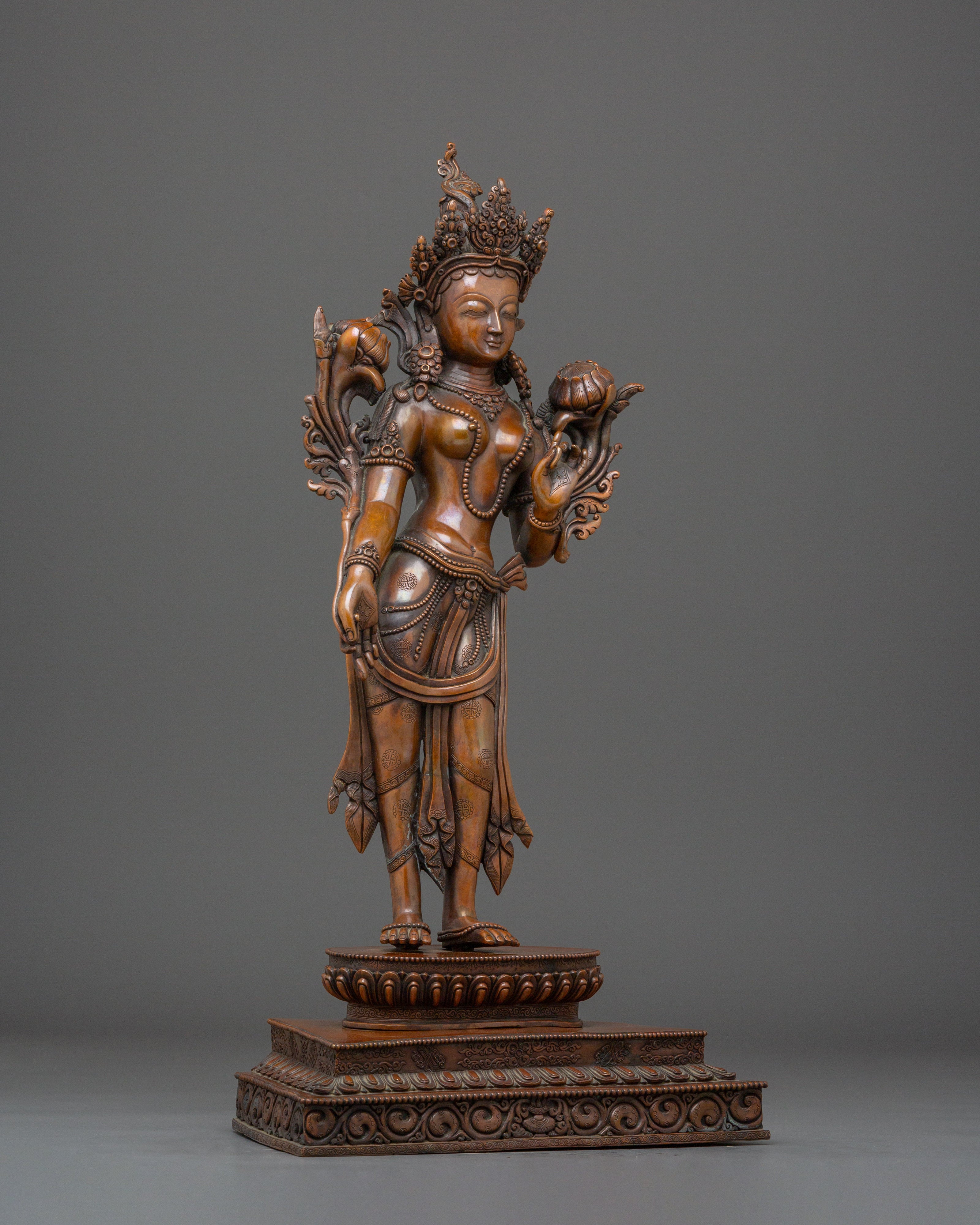 Sacred Mother of Liberation Standing Green Tara Statue | Mother of All Buddhas