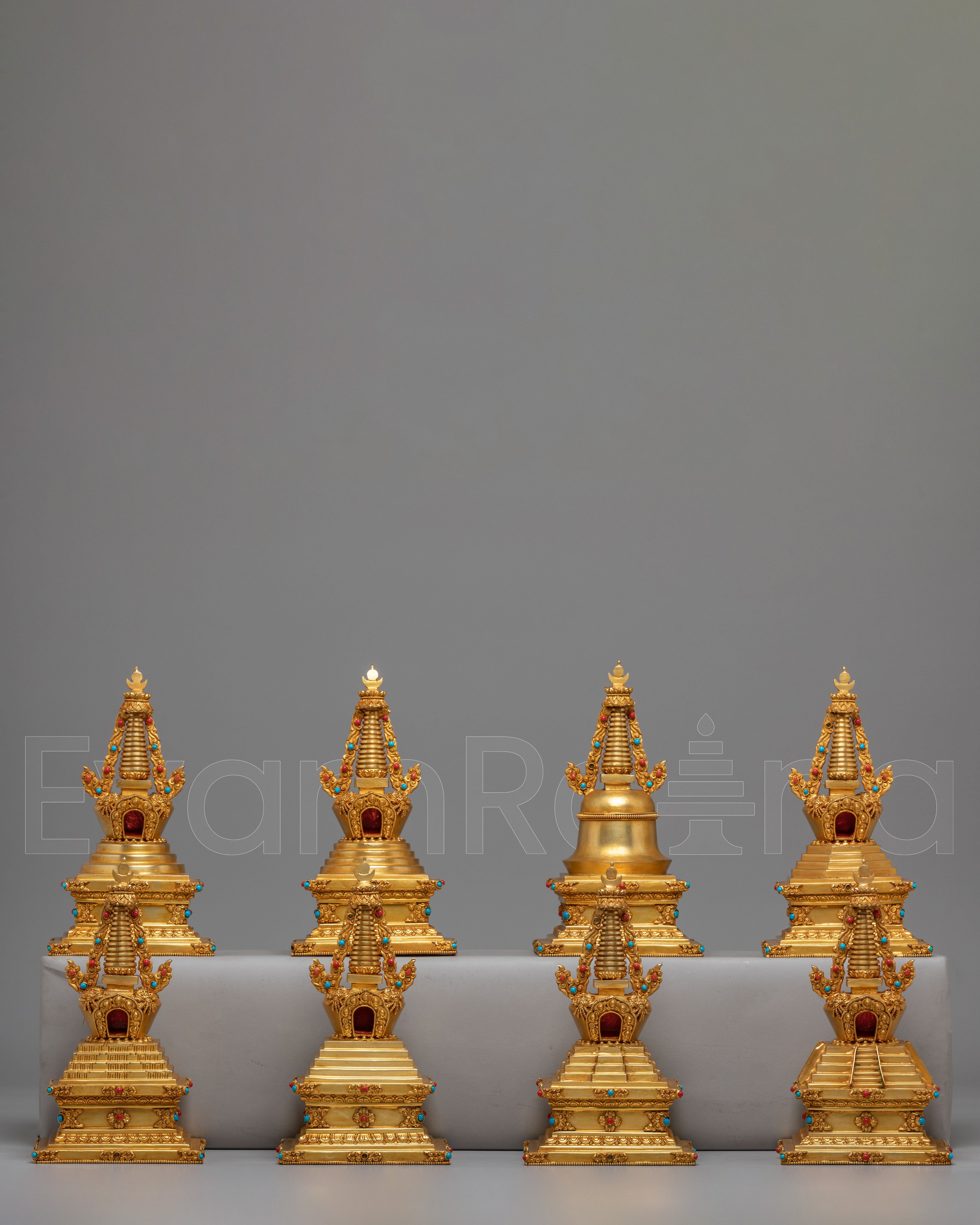 Buddhist Eight Stupa Collection Set