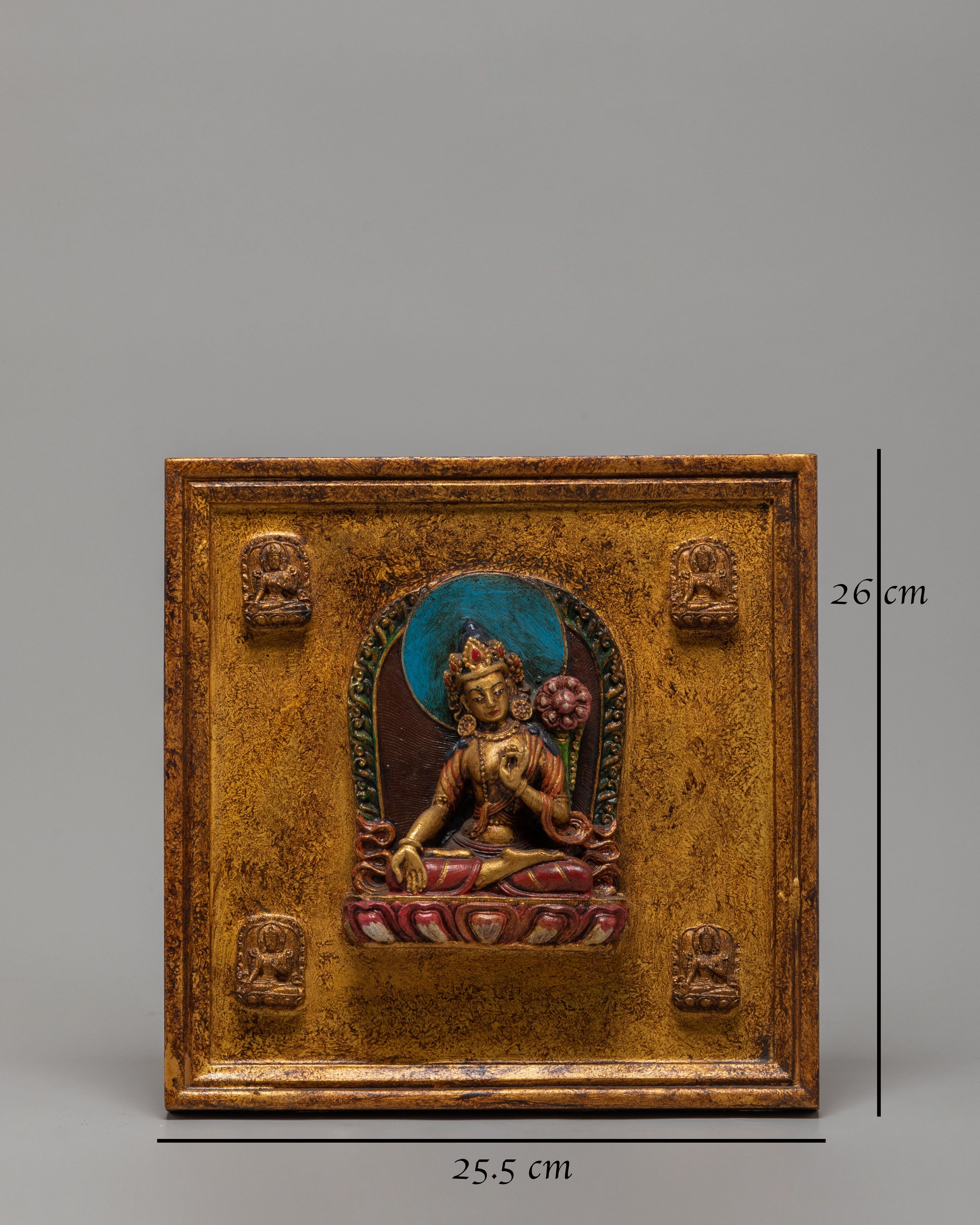 Handmade White Tara Wall Hanging | Tibetan Buddhist Goddess Decor