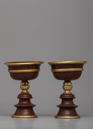 Tibetan Oil Lamps Set | Awaken Spiritual Radiance with Tibetan Ghee Lamp