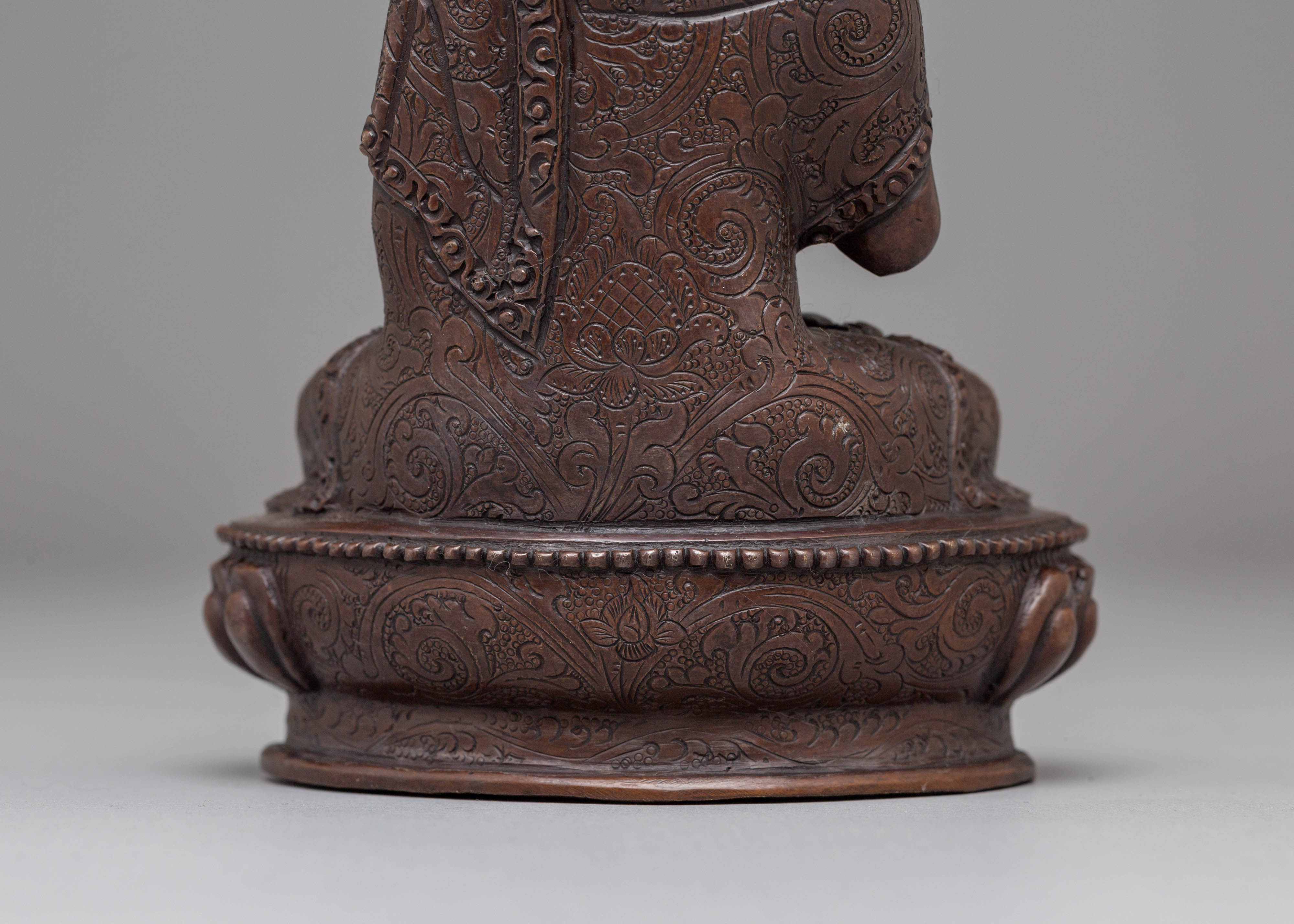 Oxidized Copper Handcrafted Vairocana Sculpture: Cosmic Buddha