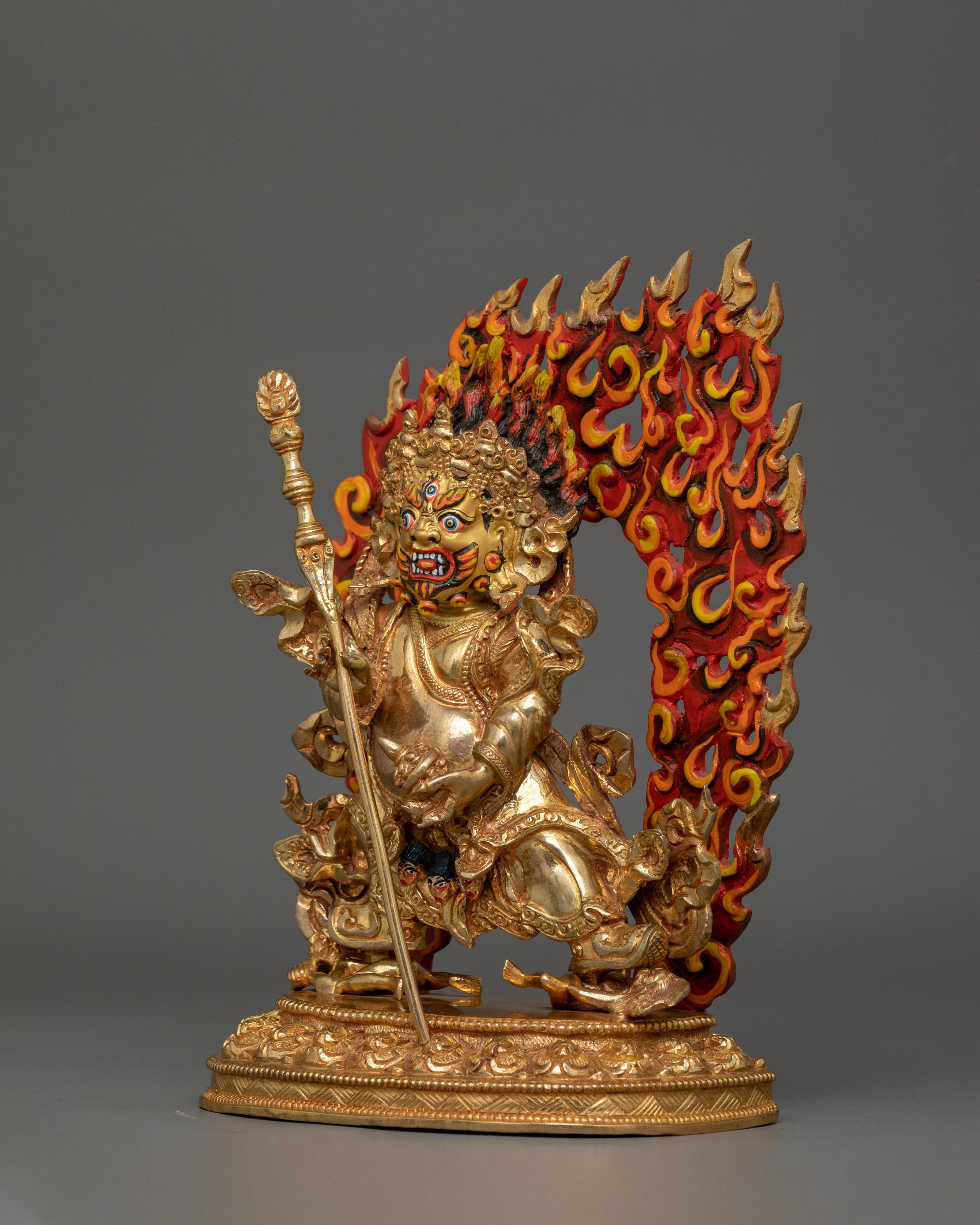 Himalayan Statue of Mahakala With Danda | Fierce Guardian of Dharma