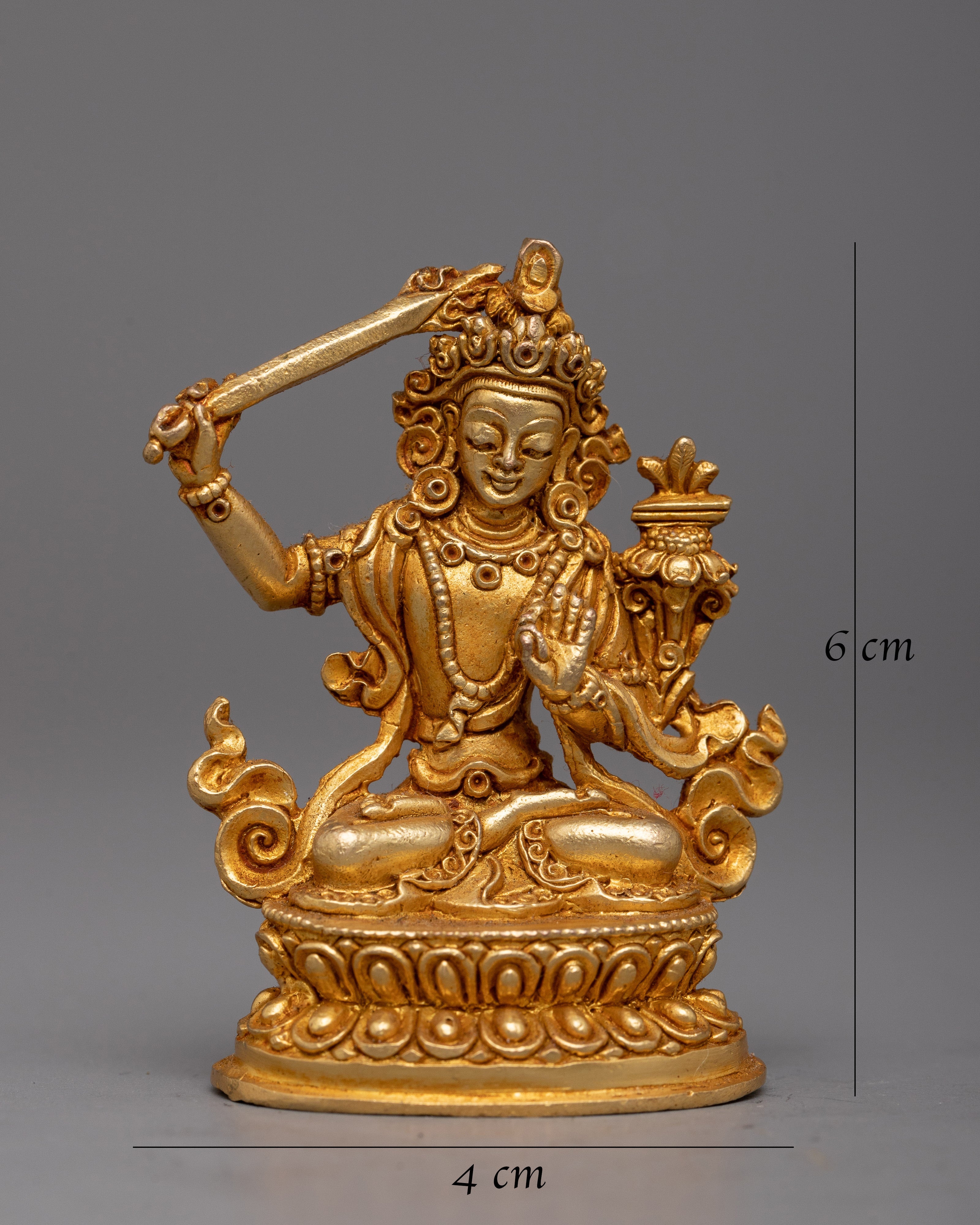 Machine-Made Copper Manjushree Statue | Symbolizing Wisdom and Spiritual Growth