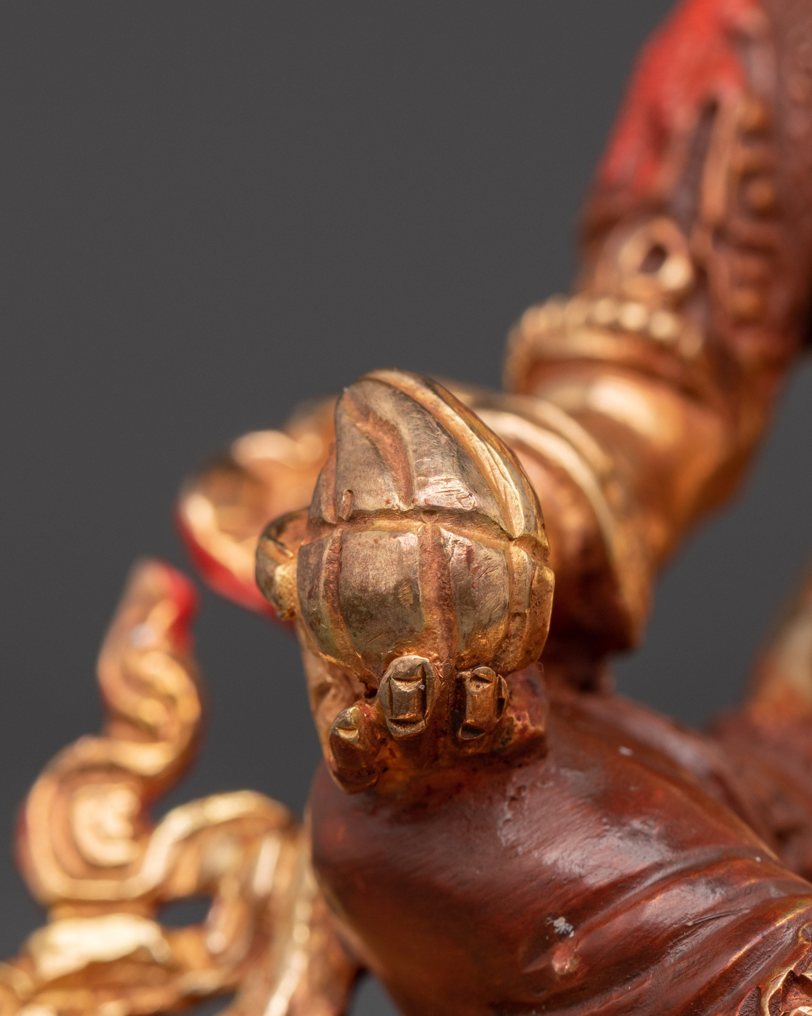Handcrafted Dzambhala Wealth Deity Statue | Tibetan Gold Plated Copper Figurine