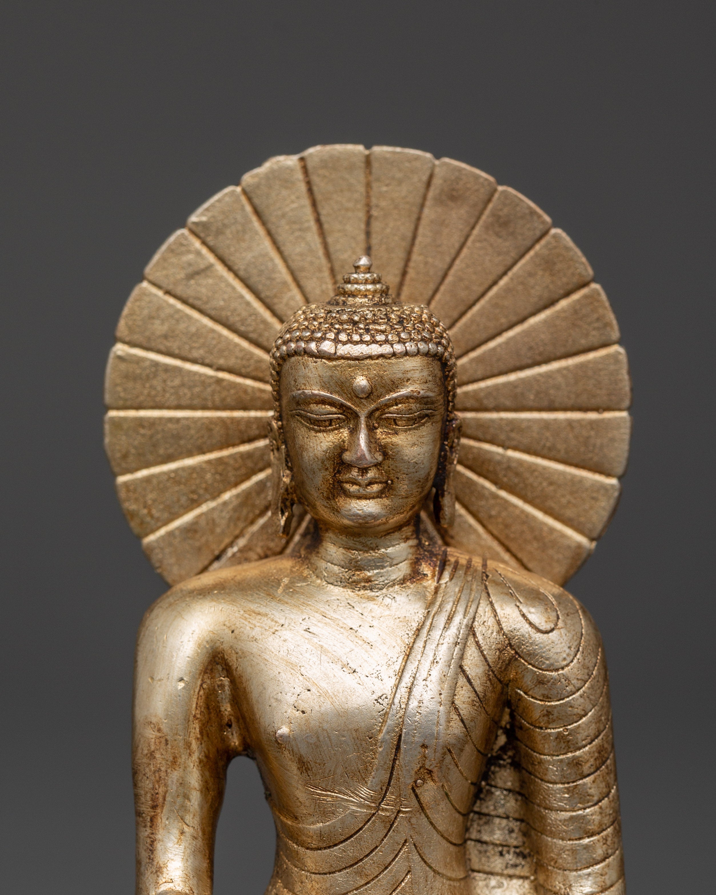 silver-plated Shakyamuni Buddha | Meditation & Sacred Decor