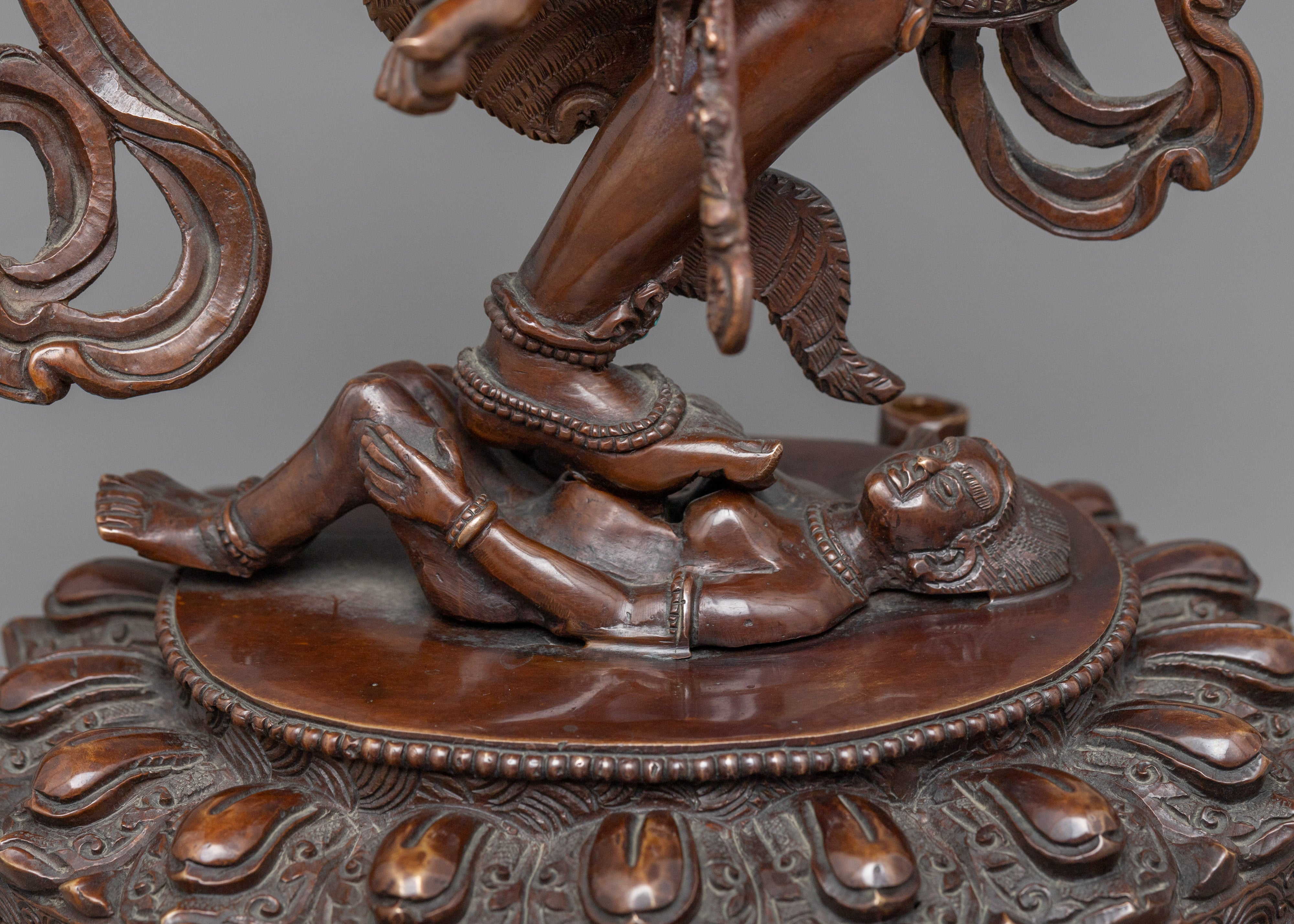 Oxidized Copper Kurukulla Dakini Sculpture |  Semi-Wrathful Yidam Artwork