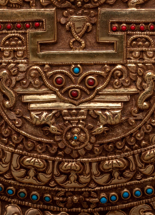 Auspicious Mandala Copper Wall Hanging | Symbolic Décor for Spiritual Harmony