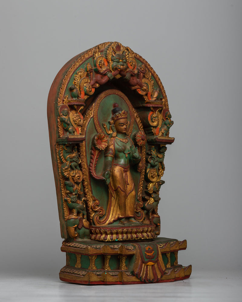 Turquoise Powder Green Tara Statue | Graceful Presence for Altars