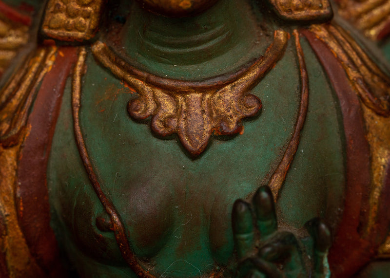 Turquoise Powder Green Tara Statue | Graceful Presence for Altars