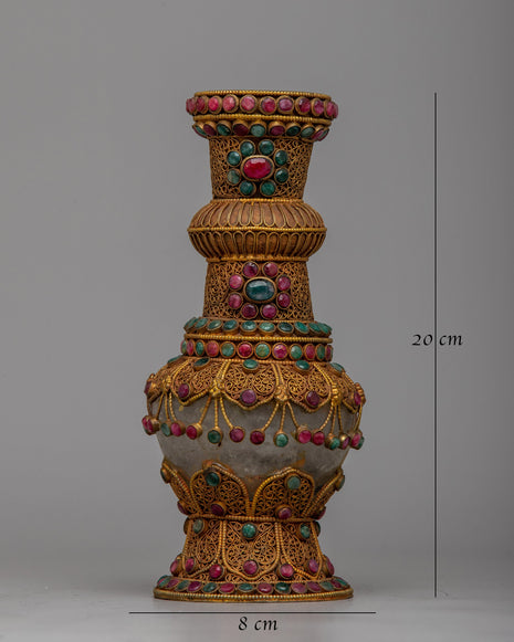 Tibetan Gold Fower Vase Set | Elevating Floral Arrangements with Grace