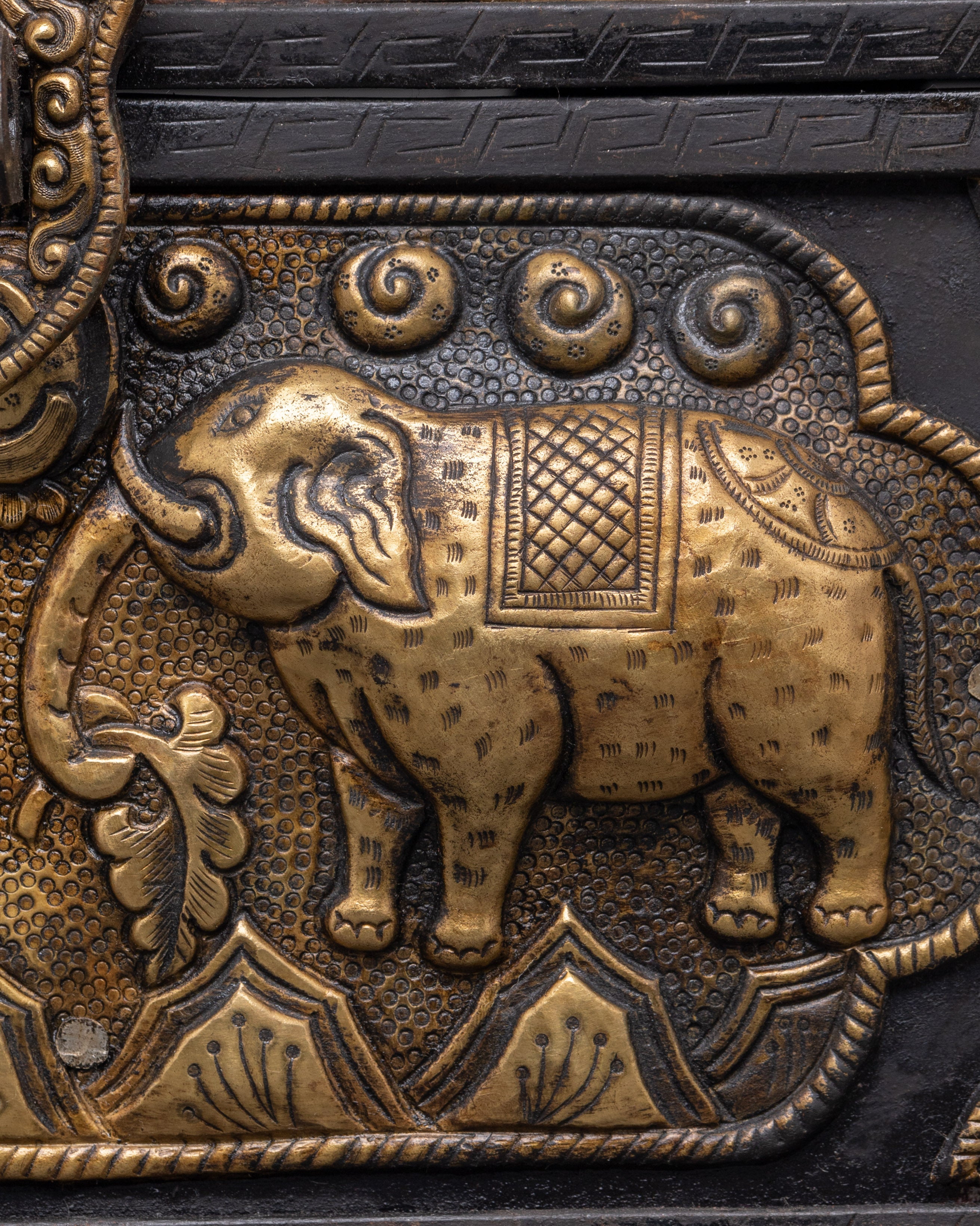 Treasure Chest Decor |  Chest with Elephant Carvings