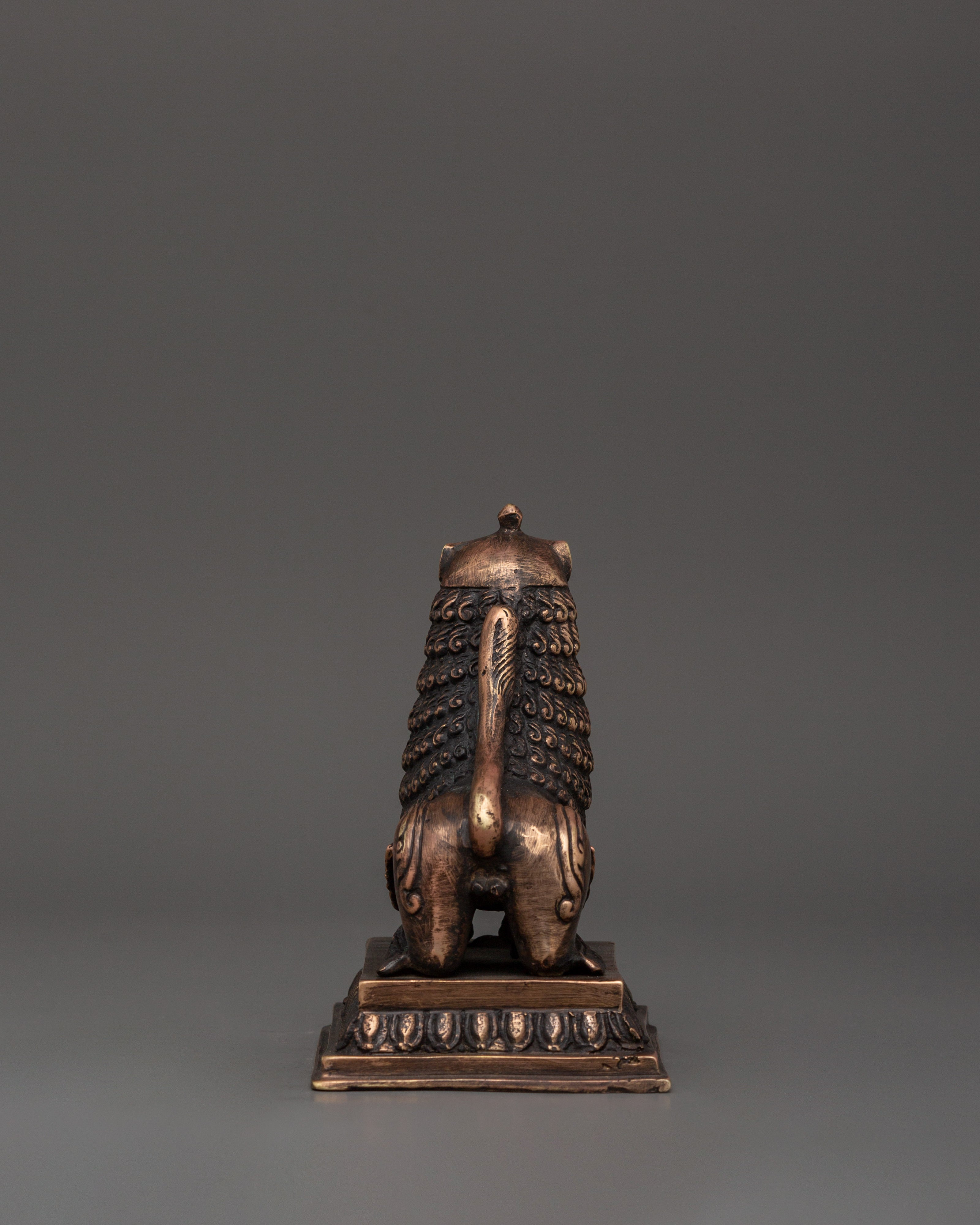 Copper Lion Set for Decor | Tibetan Guardian Lions