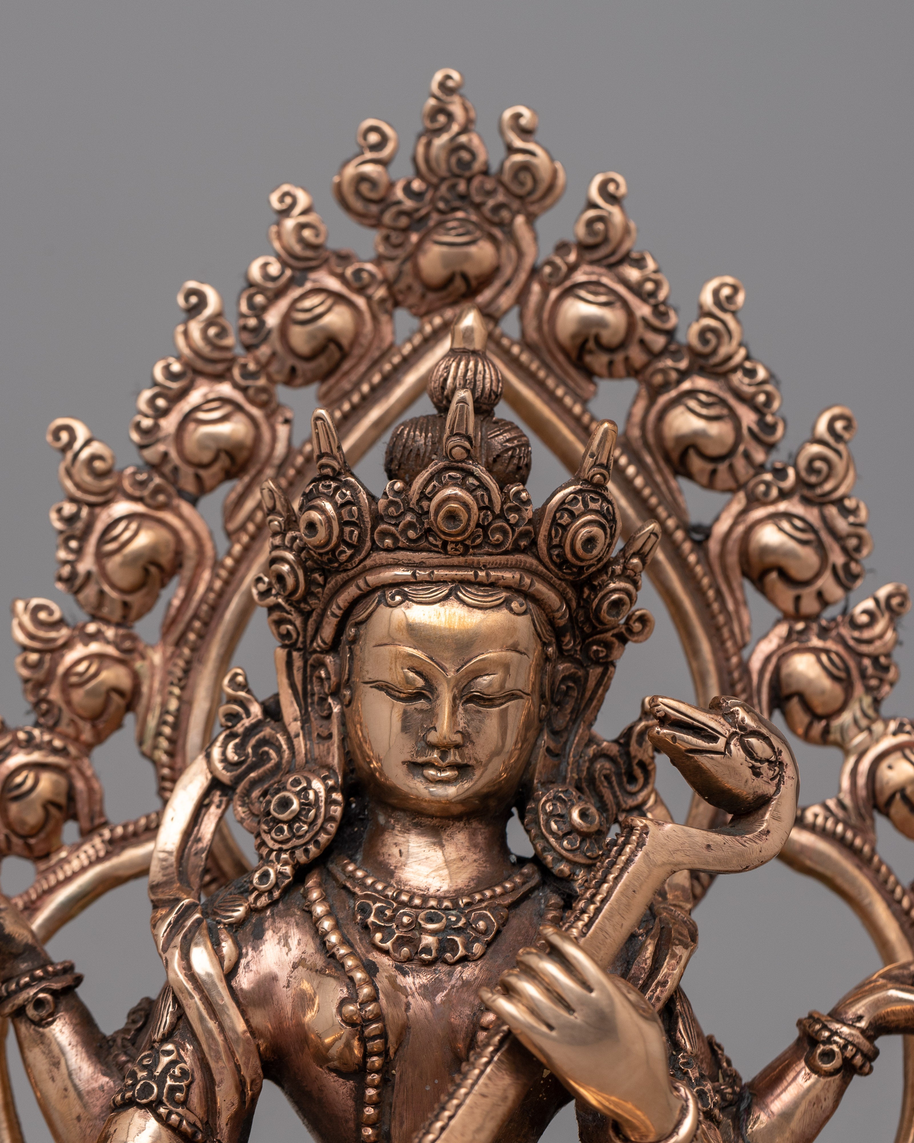 Devi Saraswati Statue | Handcrafted in Copper for Wisdom and Artistic Grace