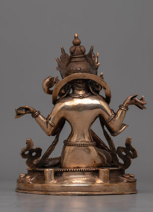 Devi Saraswati Statue | Handcrafted in Copper for Wisdom and Artistic Grace