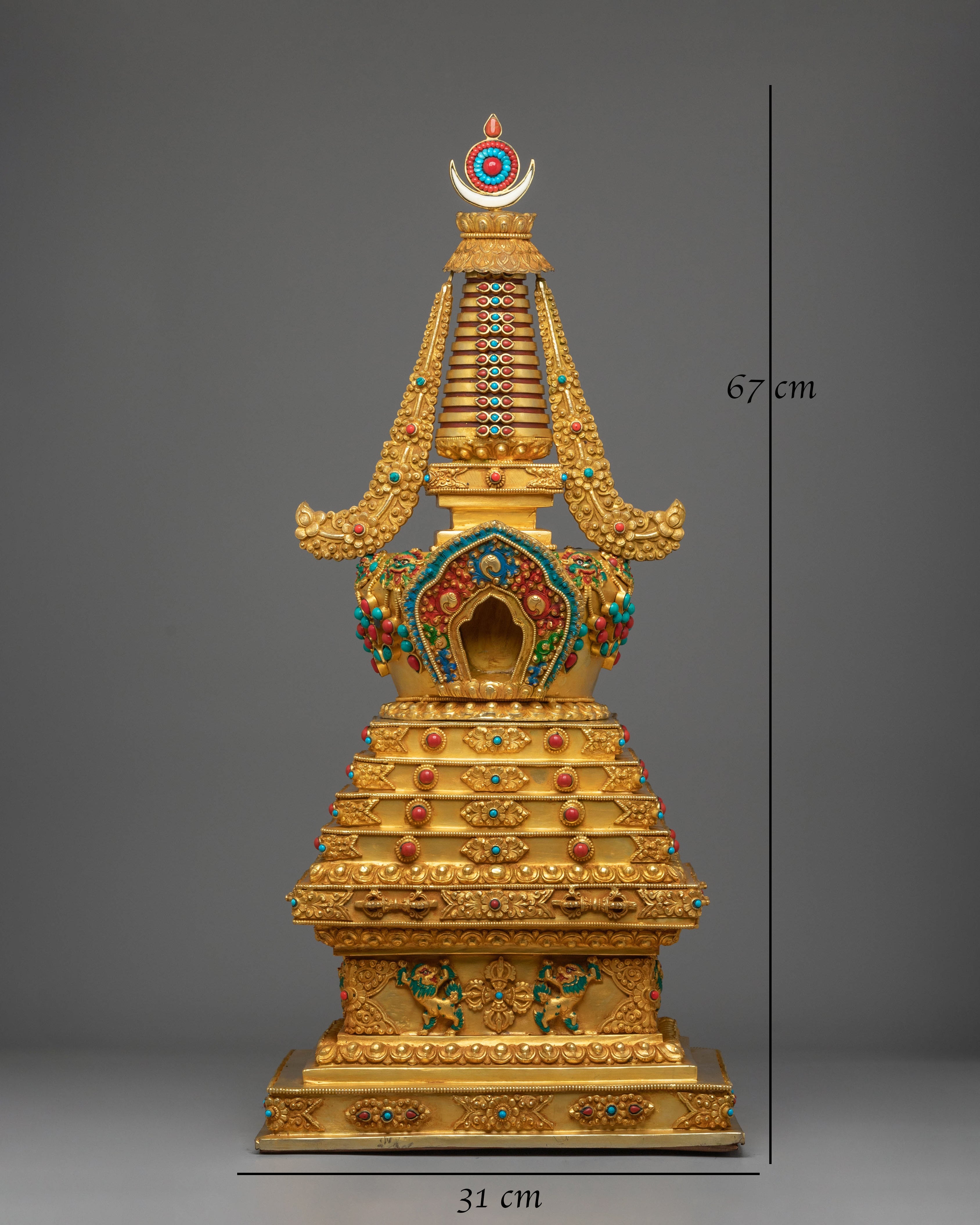Decorative Tibetan Stupa | Handcrafted Spiritual Shrine