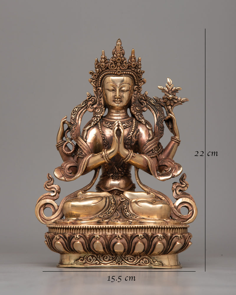 4 Armed Chenrezig Sadhana Statue | Enhancing Spiritual Practice and Devotion