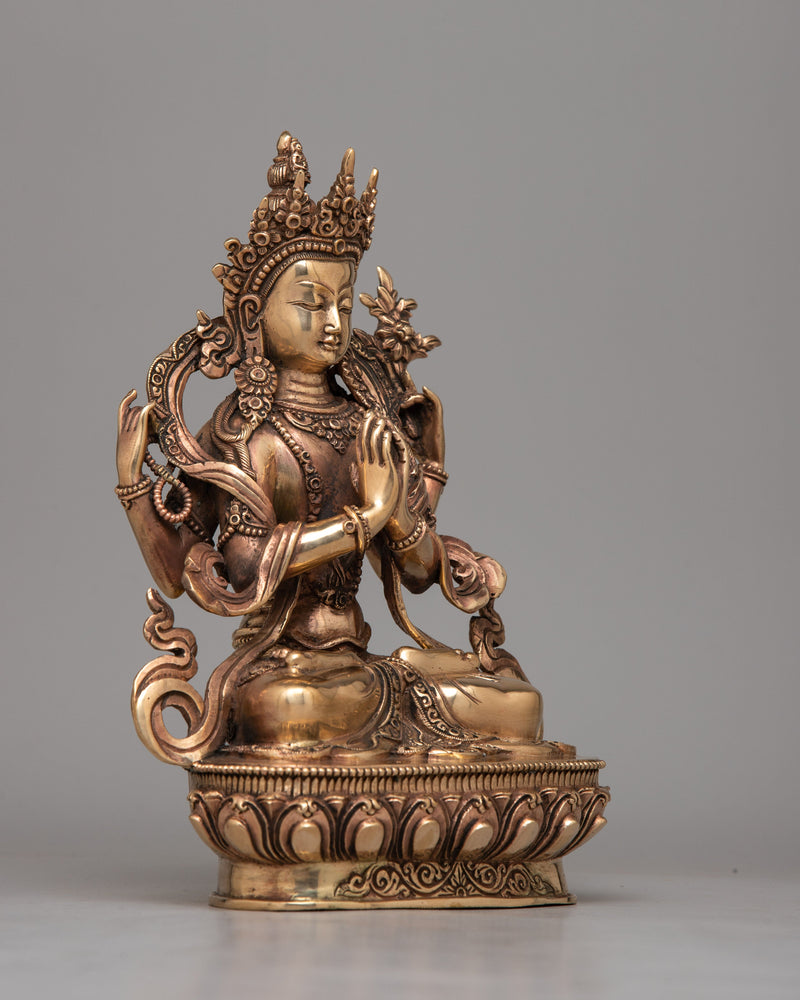 4 Armed Chenrezig Sadhana Statue | Enhancing Spiritual Practice and Devotion