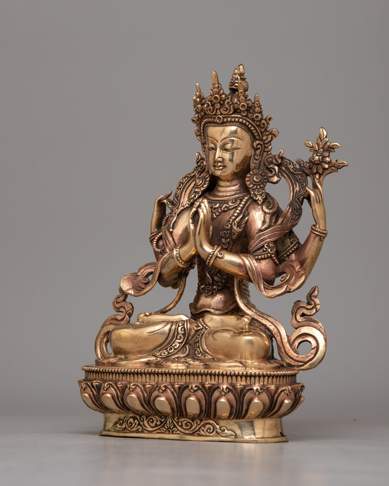 4 Armed Chenrezig Sadhana Statue | Enhancing Spiritual Practice and Devotion