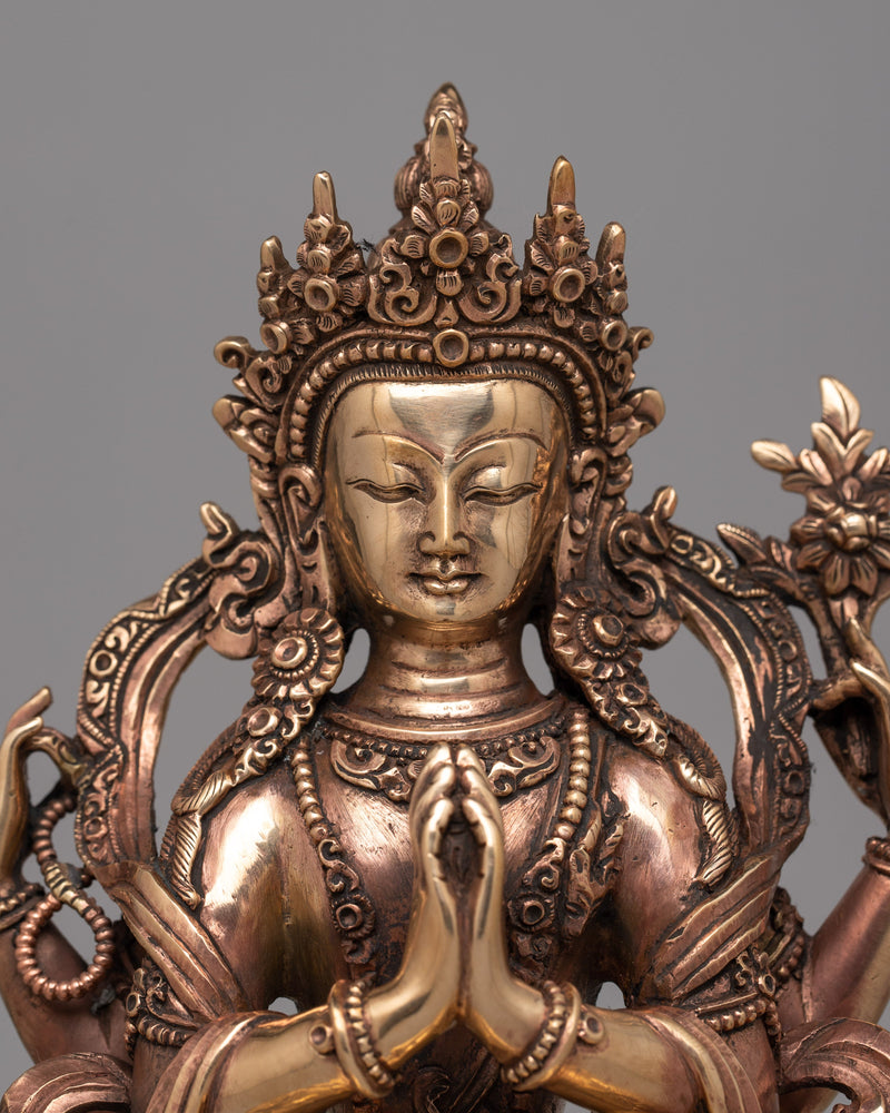 4 Armed Chenrezig Sadhana Statue | Enhancing Spiritual Practice and Devotion