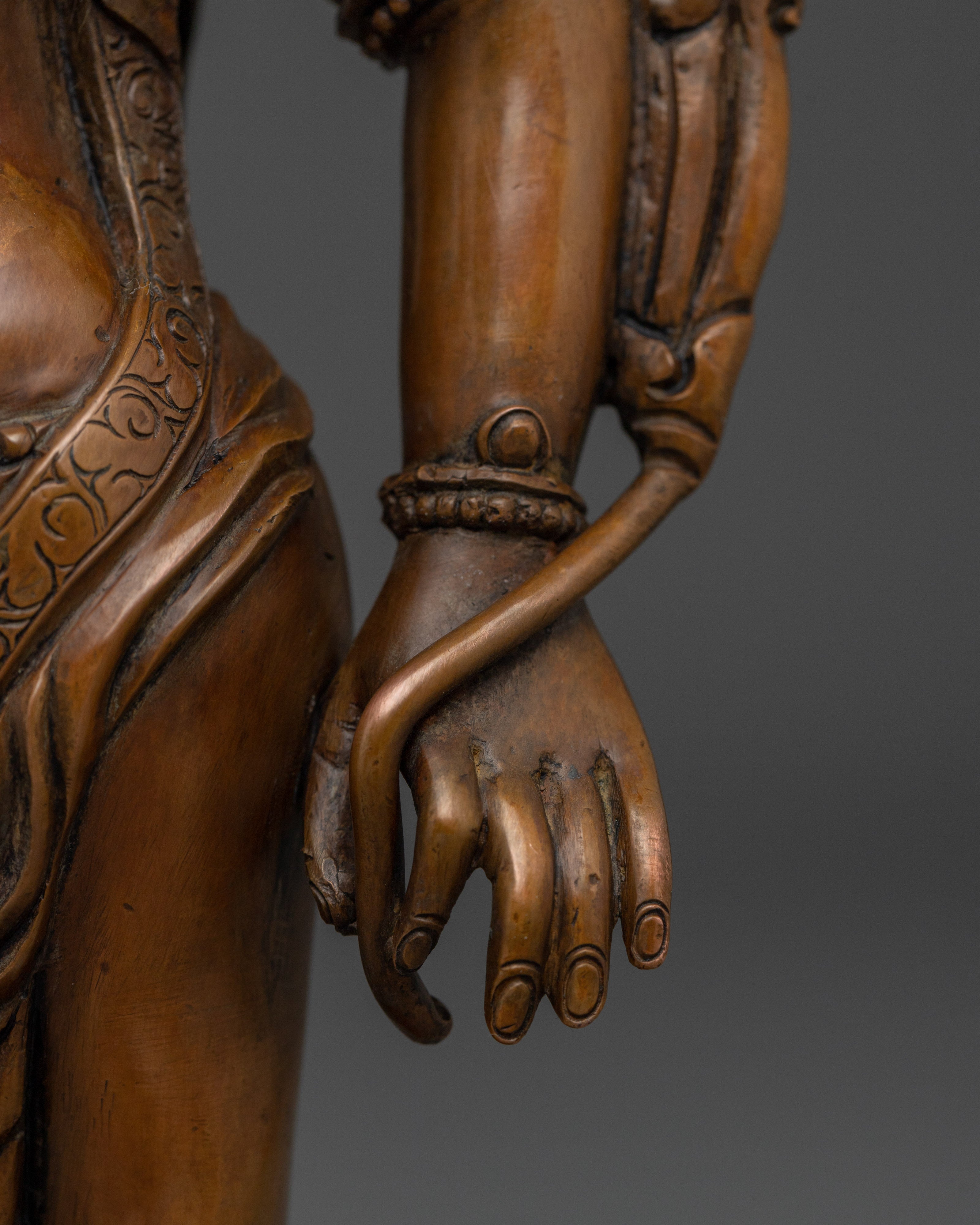 Oxidized Copper Padmapani Statue | Manifestation of Avalokiteshvara