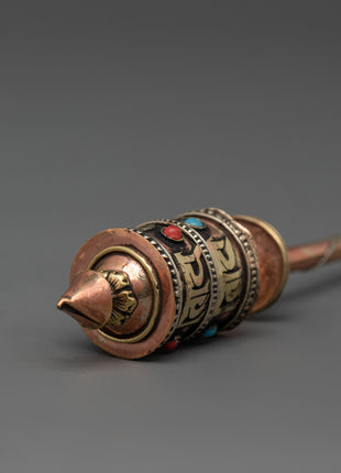 Prayer Wheel Tibetan Buddhist Mantra Spinner | Peace & Purification Ritual Tool