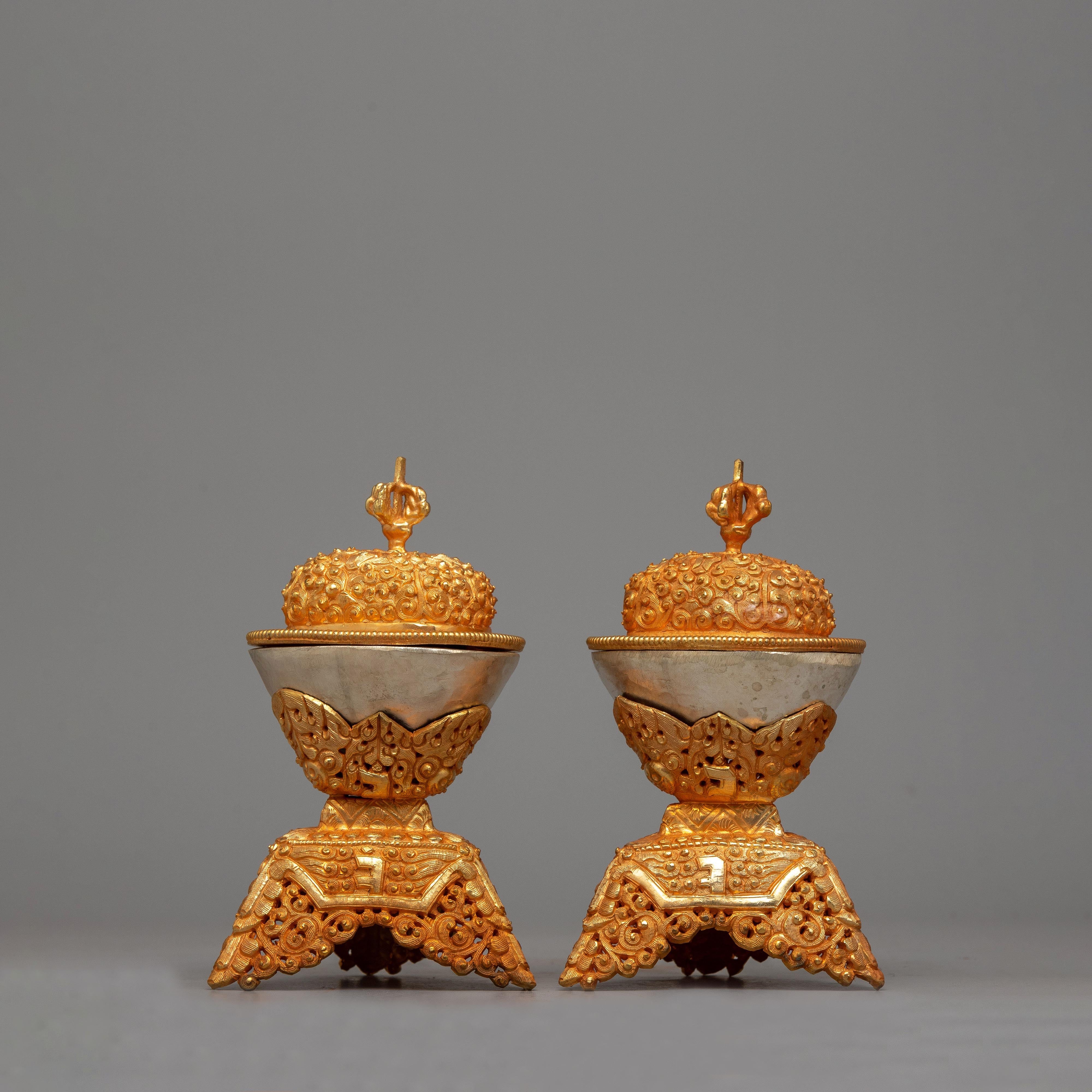 Copper Tibet Kapala Skull Set |  Symbolizing Spiritual Transcendence and Ritualistic Power