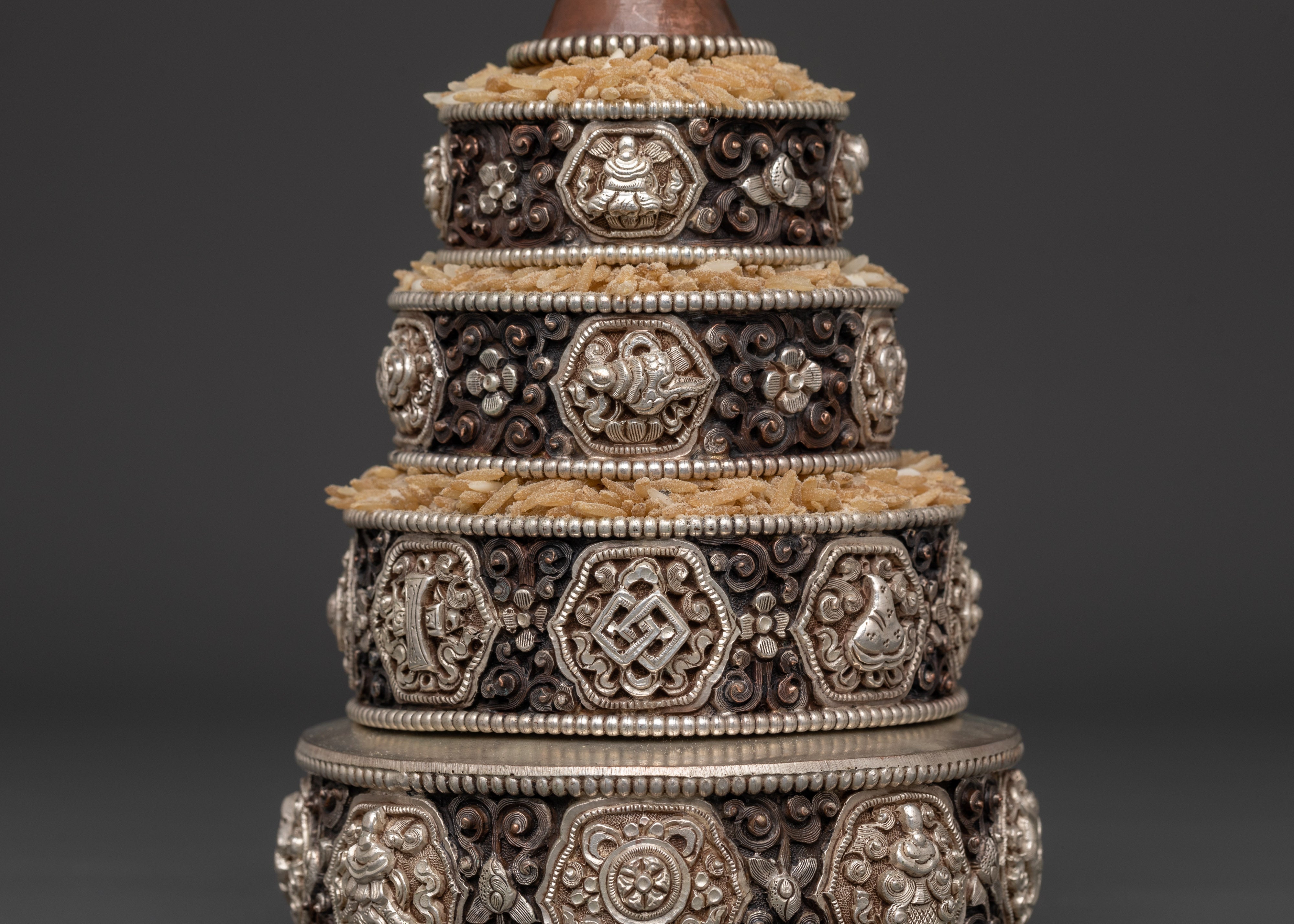 Mandala Set for Spiritual Practice | Oxidized Copper & Silver Plated