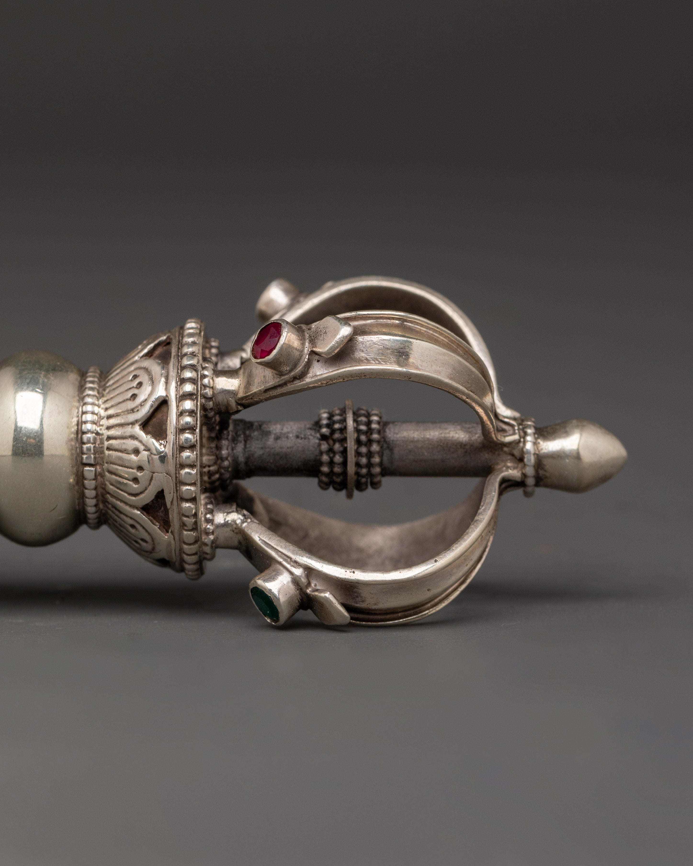 Silver-Plated Tibetan Bell and Vajra Set | Buddhist Healing Practices Item
