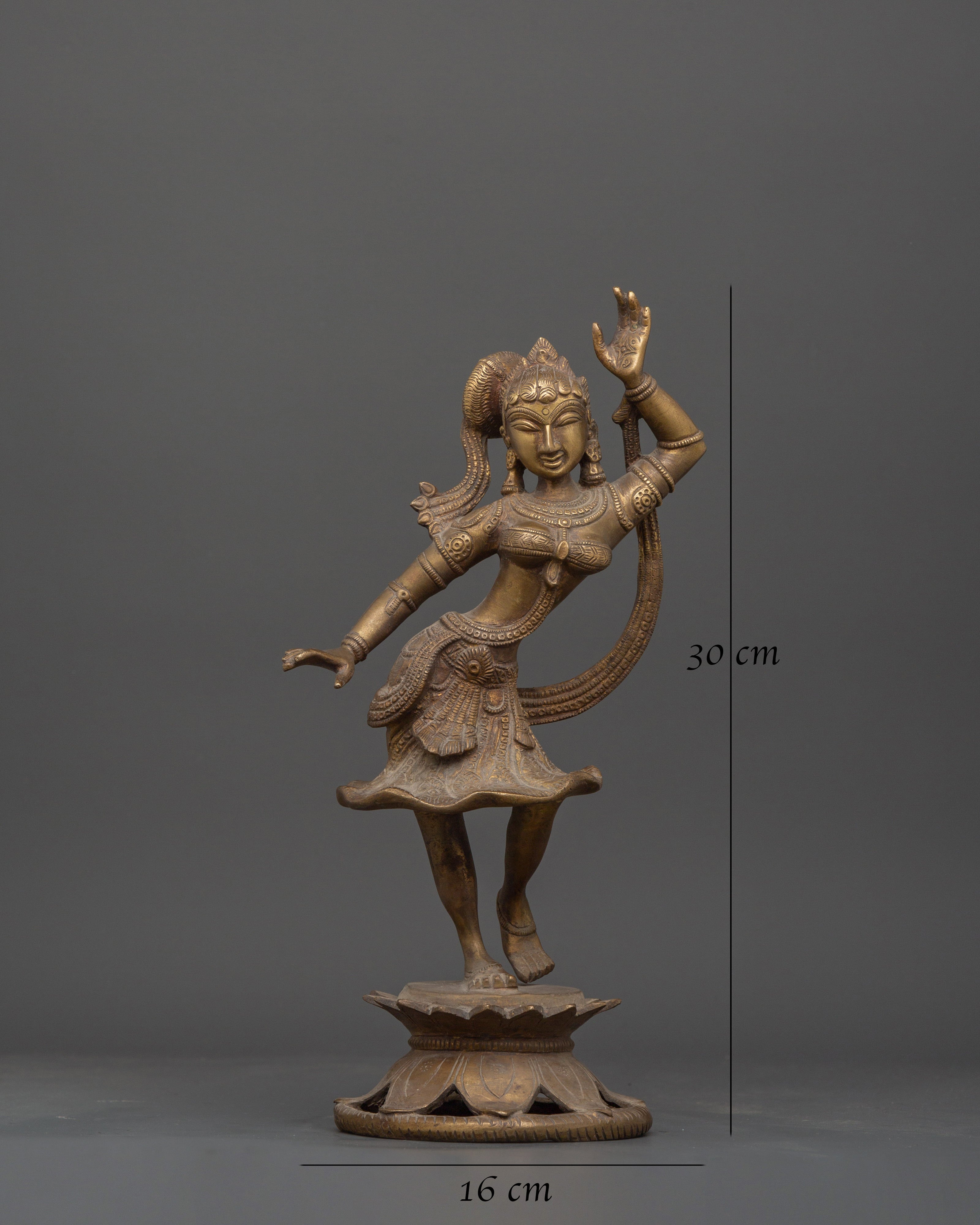 Dancing Tara Statue in Antique Finish | Buddhist Compassion Goddess Sculpture