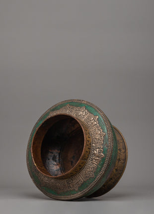 Antique-Style Tibetan Ritual Pot | Copper Body with Brass