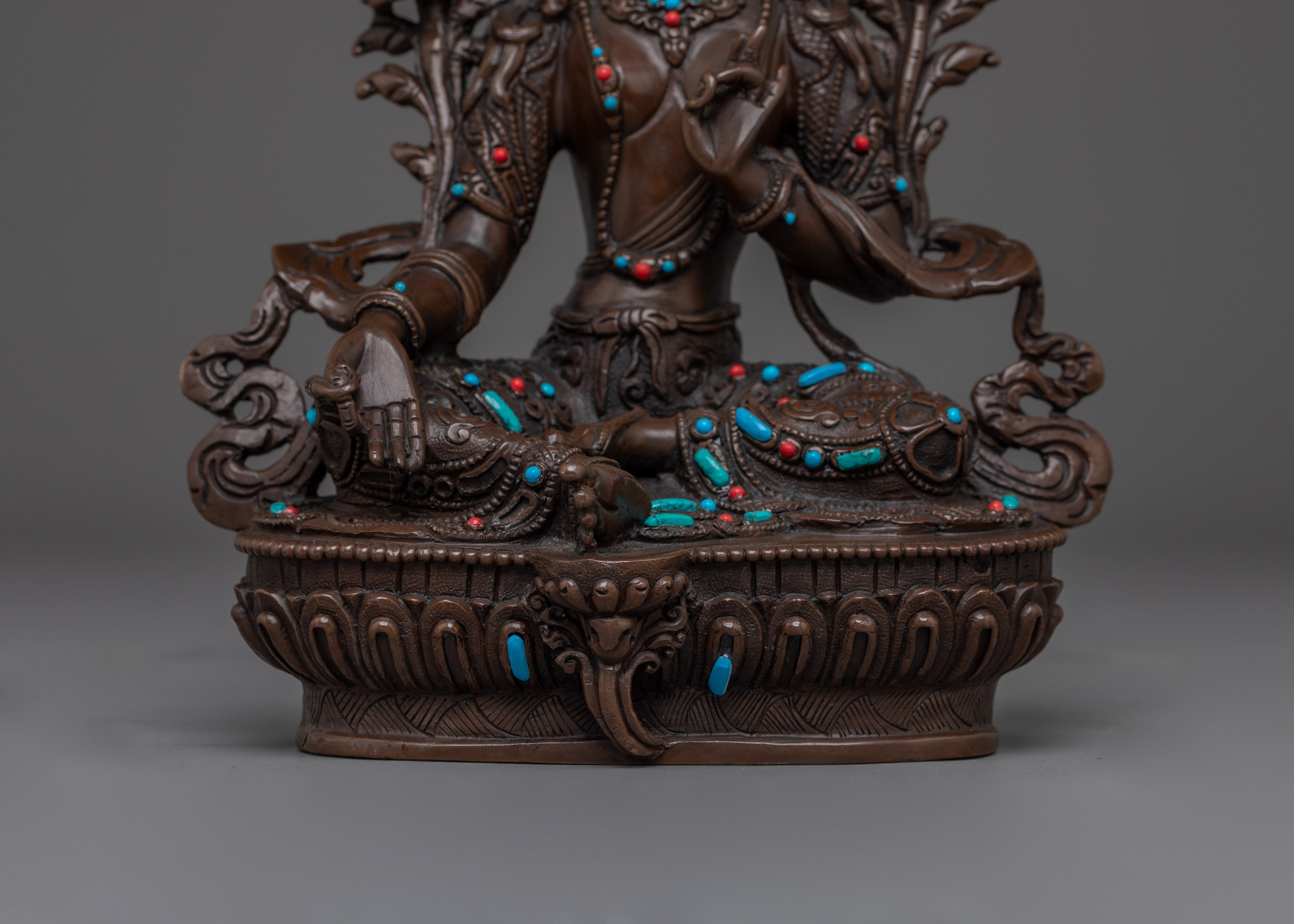 Green Tara Bodhisattva Handmade Artwork | Himalayan Shyama Tara Statue