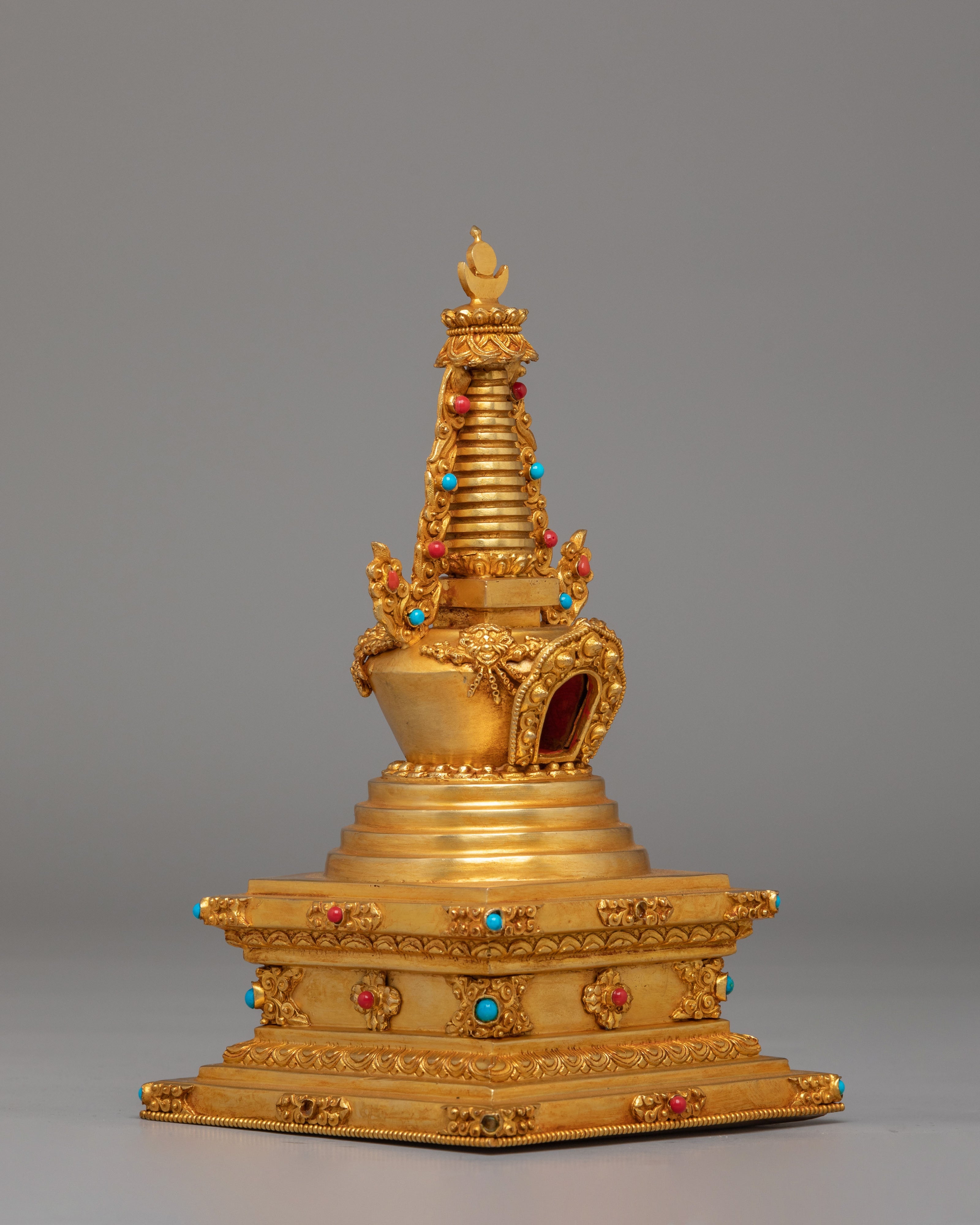 Buddhist Eight Stupa Collection Set | Sacred Ritual Artifact