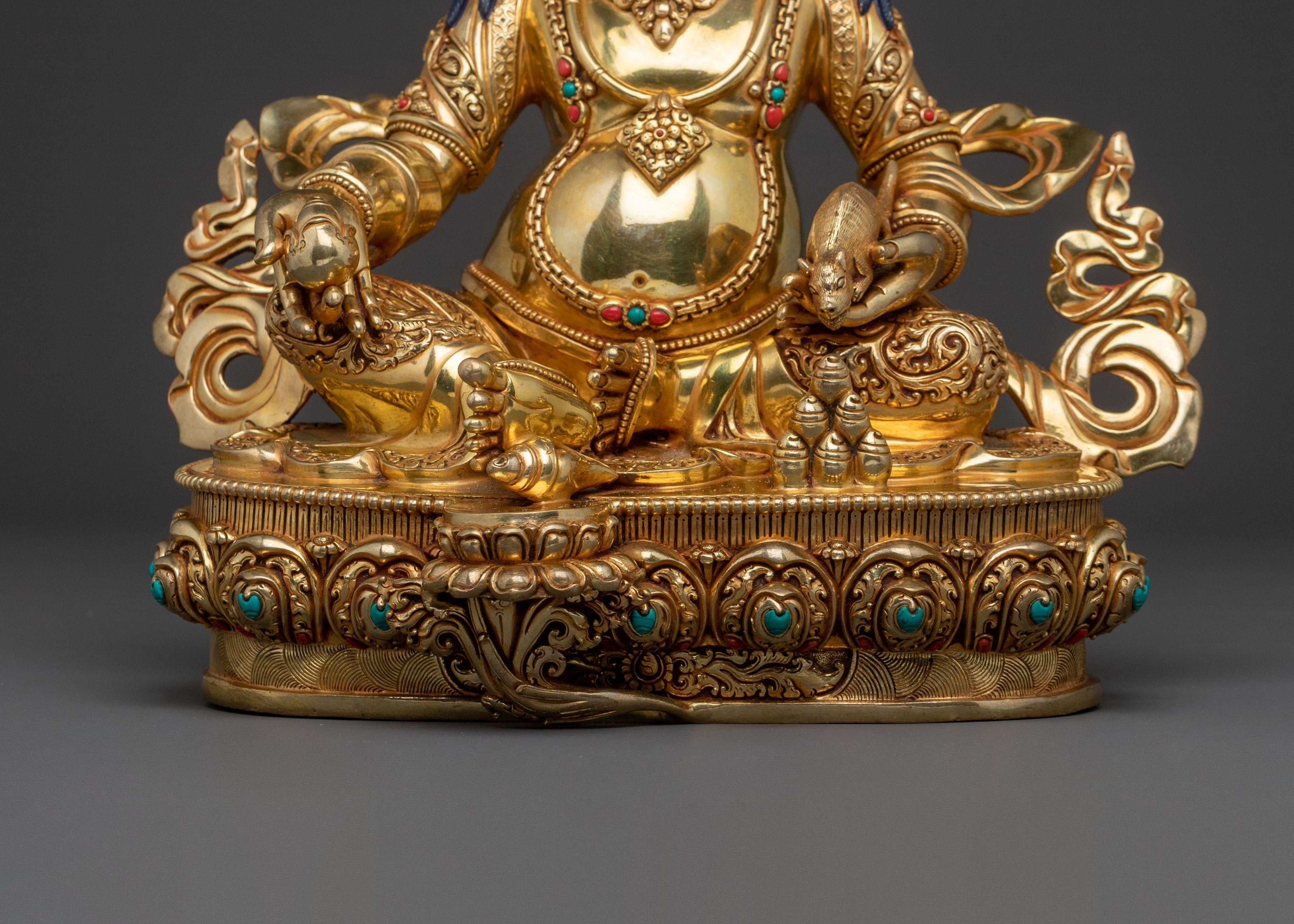 Prosperous Dzambhala Wealth Statue – Gilded Masterpiece