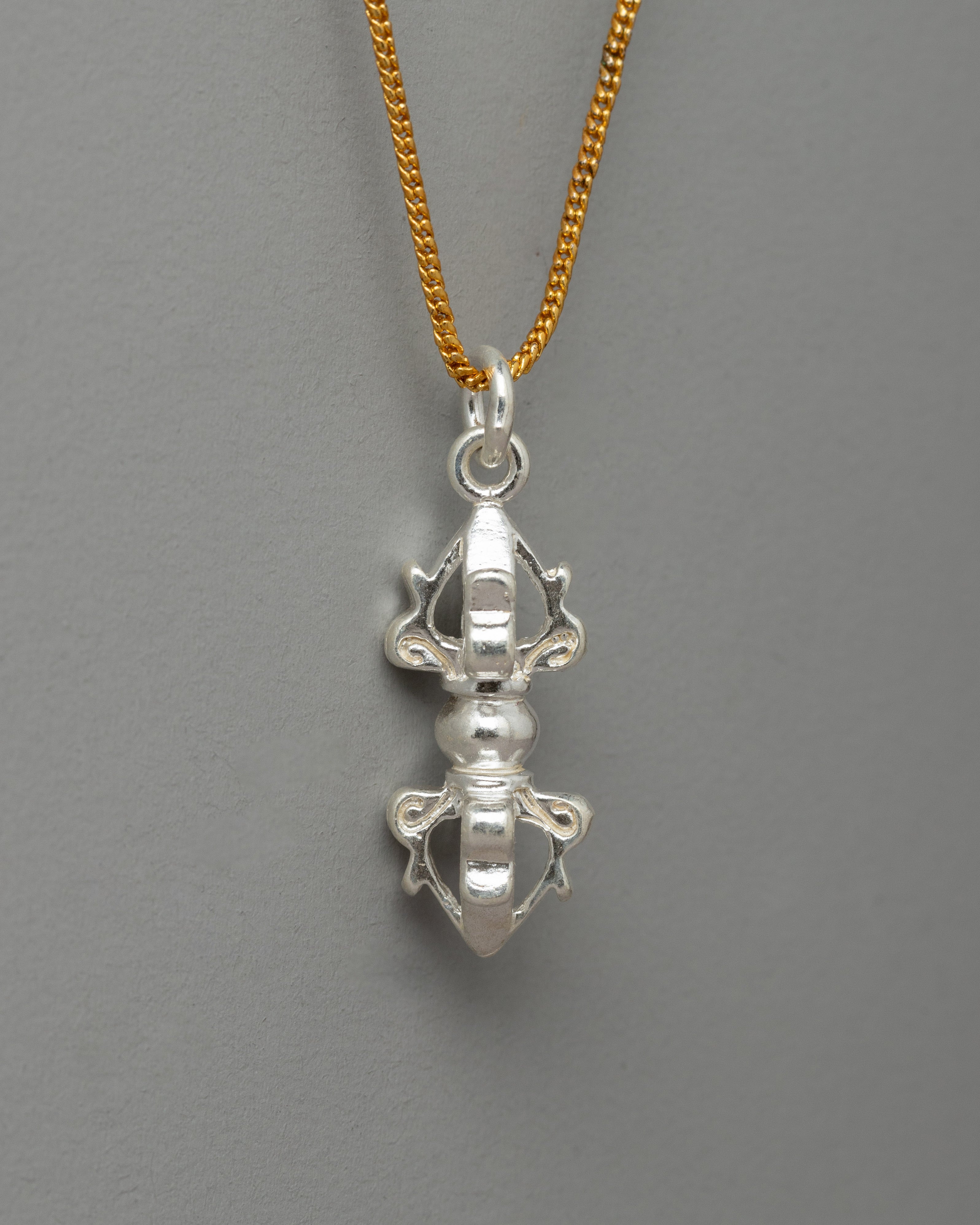 Handmade Silver Locket of Vajra | Buddhist Protection Pendant