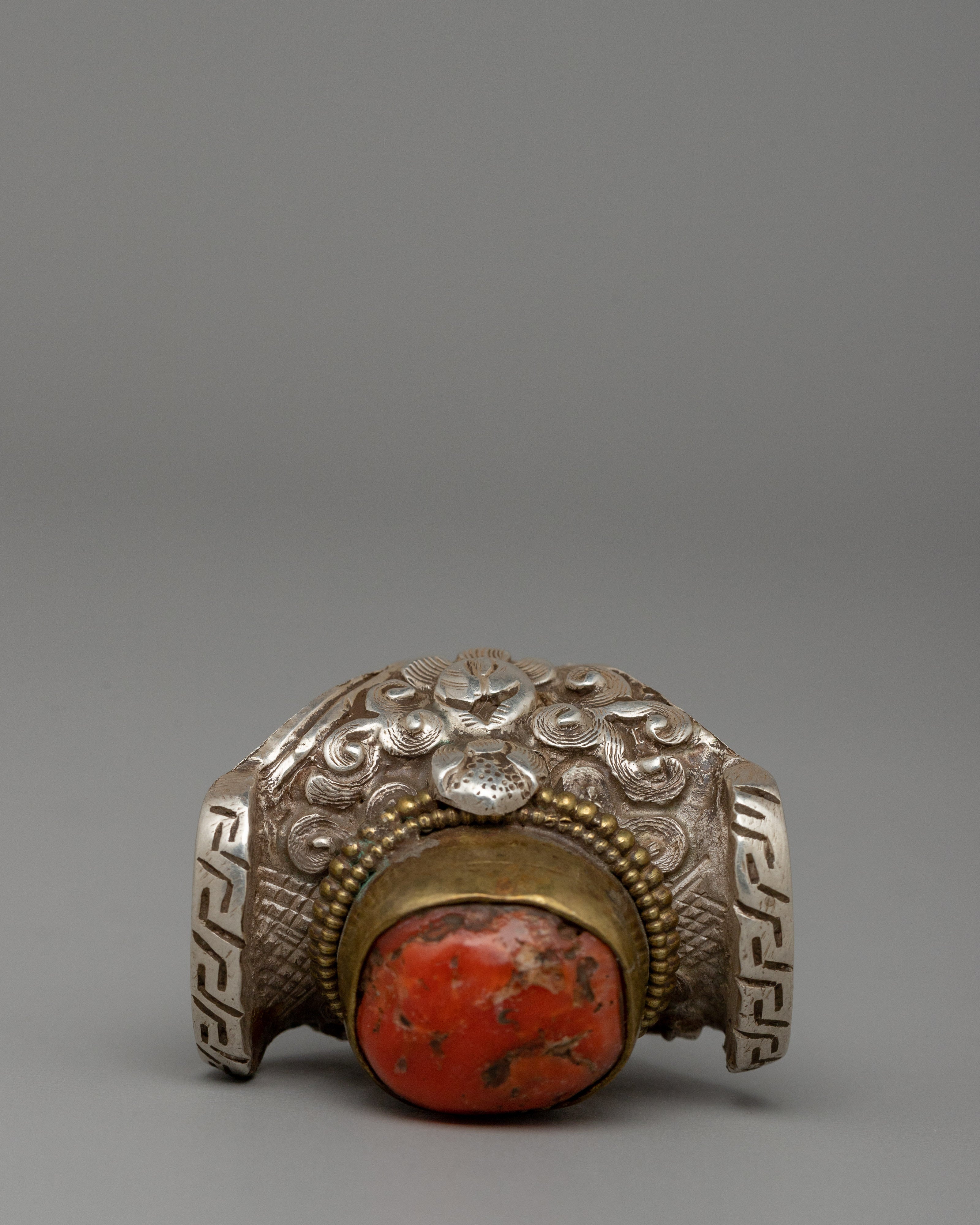 Tibetan Coral Ring | A Sacred Symbol of Elegance and Spirituality
