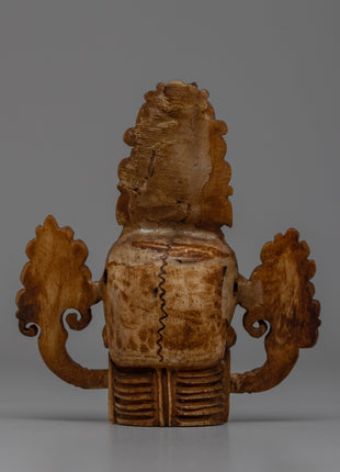 Buffalo Bone Skull Head | Hand-Carved Buddhist Decor
