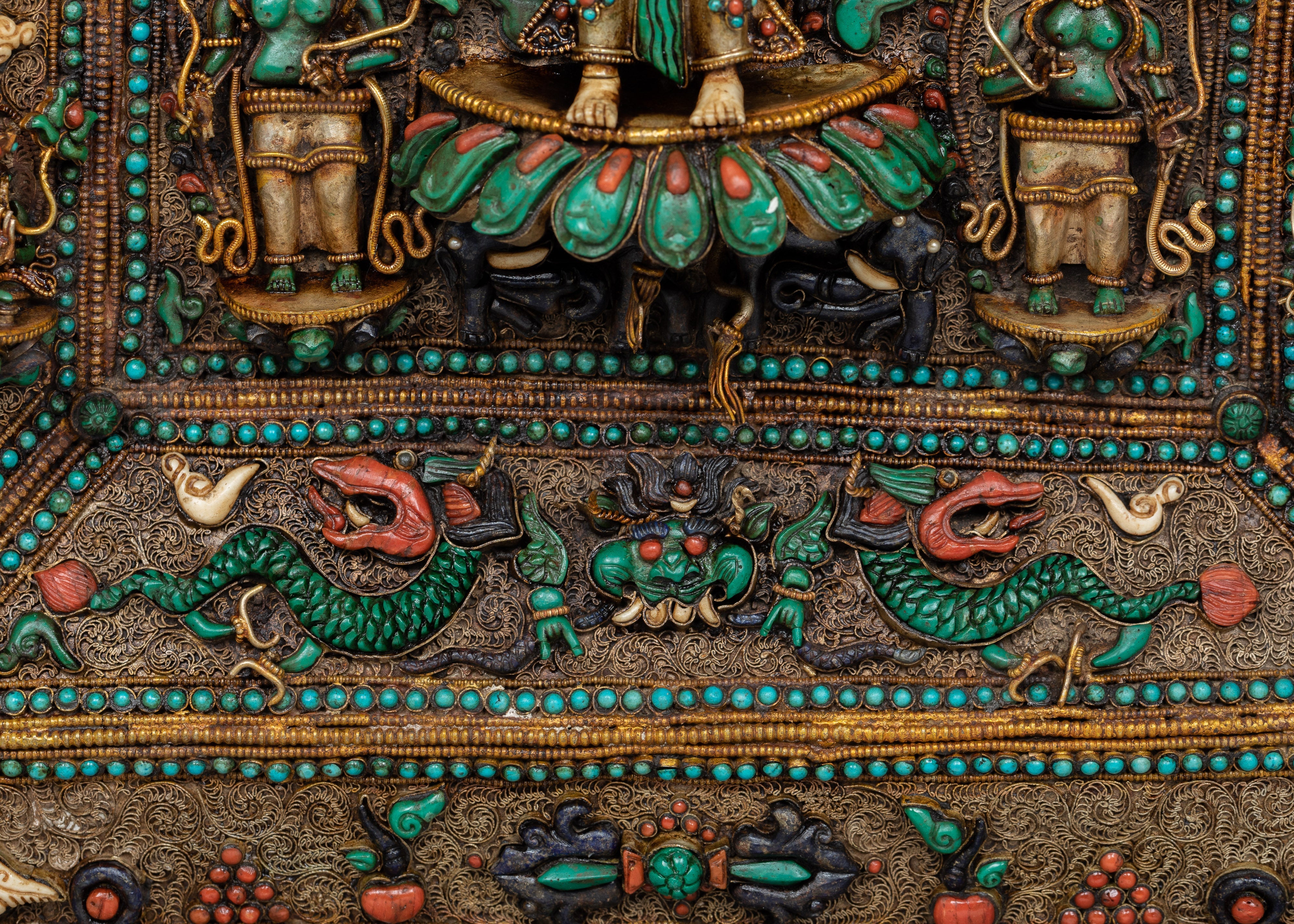 1000 Armed Chenresig Copper Boho Wall Hanging | Bohemian Charm for Your Home or Meditation Space