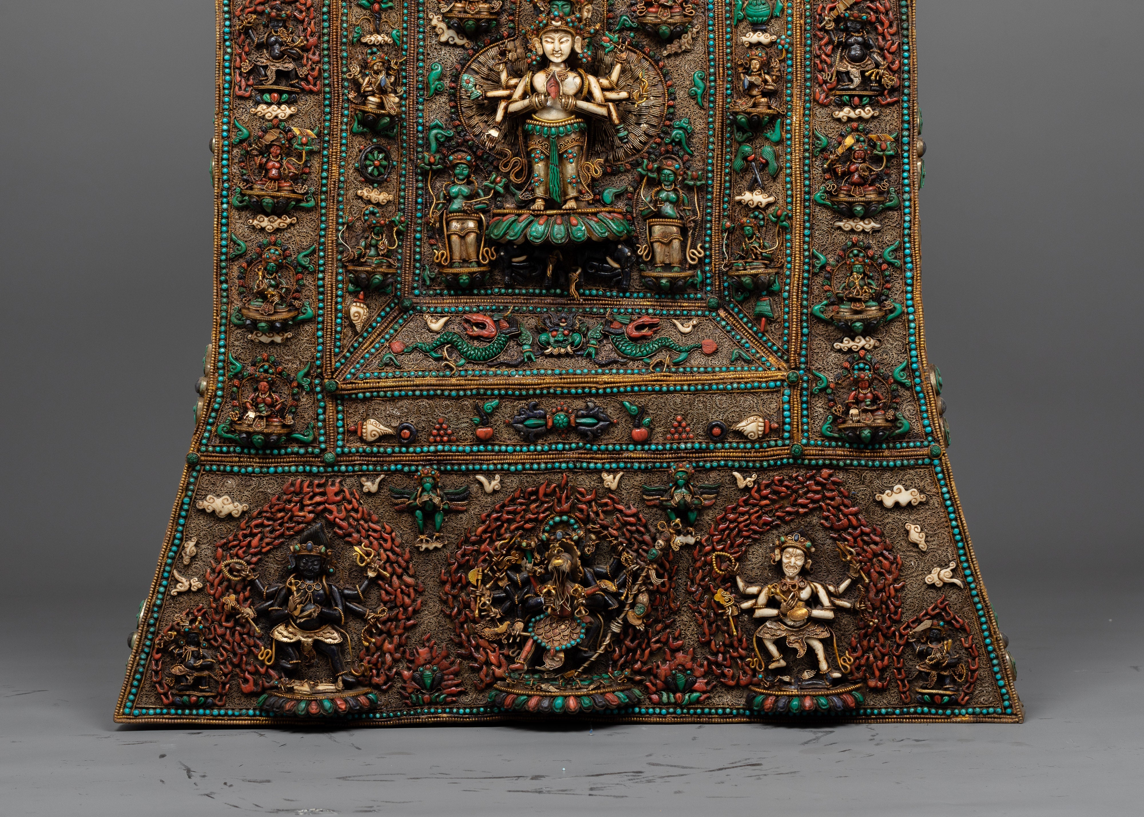 1000 Armed Chenresig Copper Boho Wall Hanging | Bohemian Charm for Your Home or Meditation Space