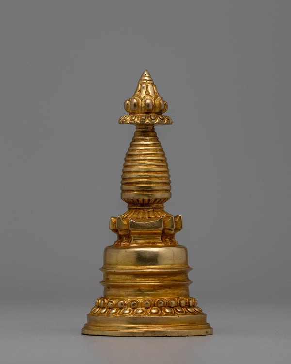 Gold-Plated Tibetan Buddhist Stupa