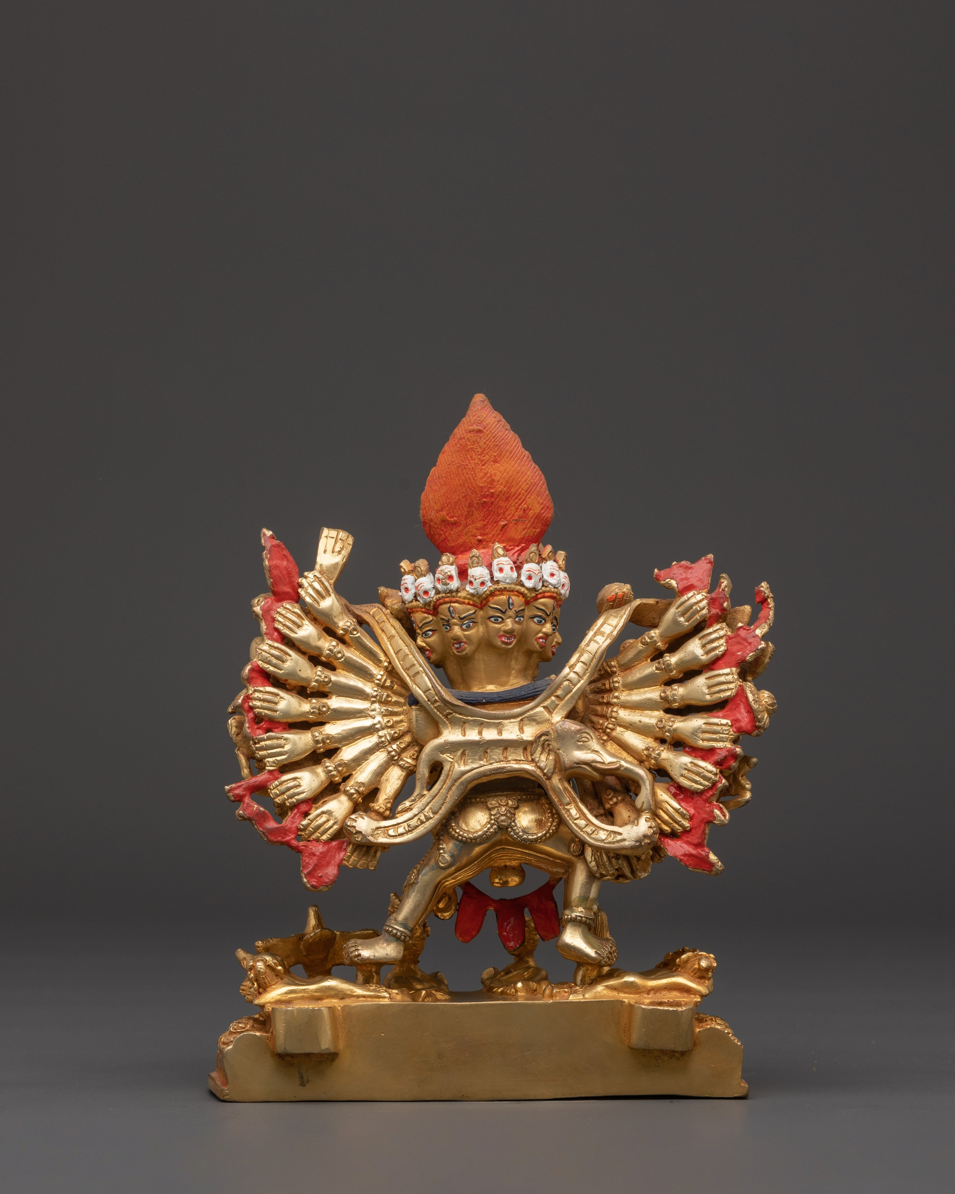 Sacred Conqueror of Death Yamantaka Statue | Tibetan Buddhist Deity Sculpture