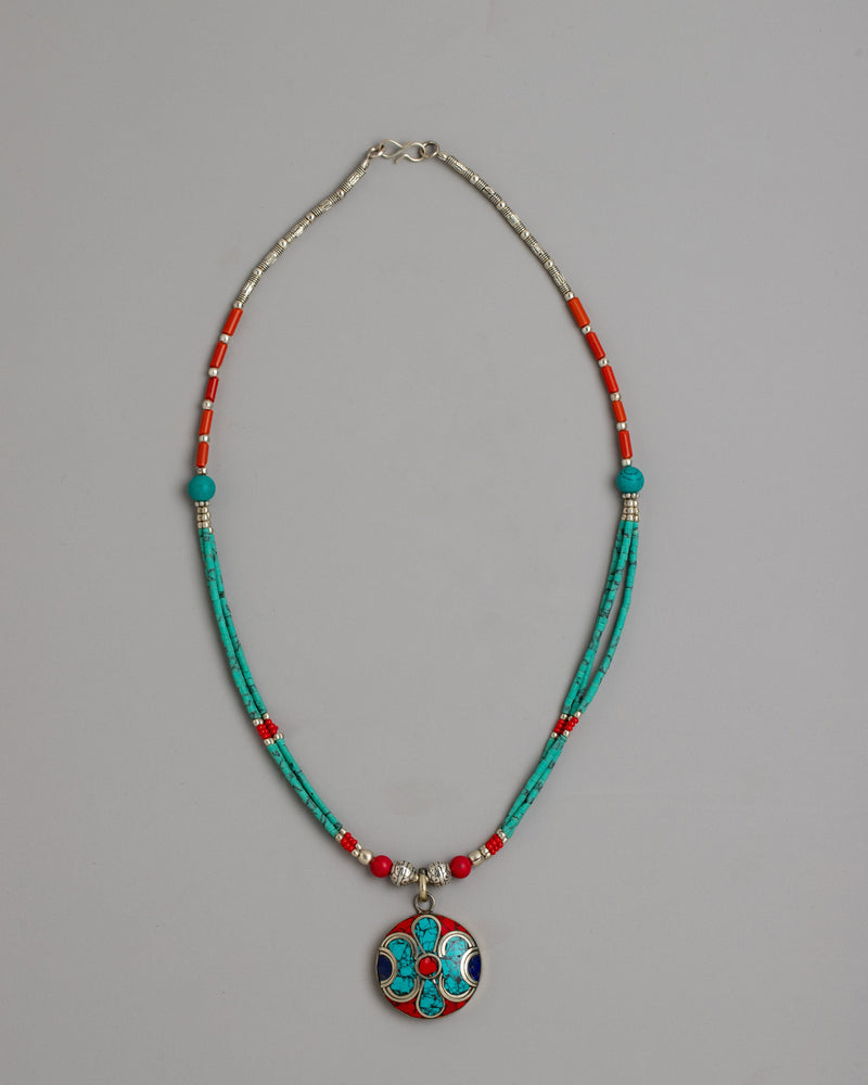 Tibetan Coral Necklace | Adorn Yourself with the Richness of Himalayan Tradition