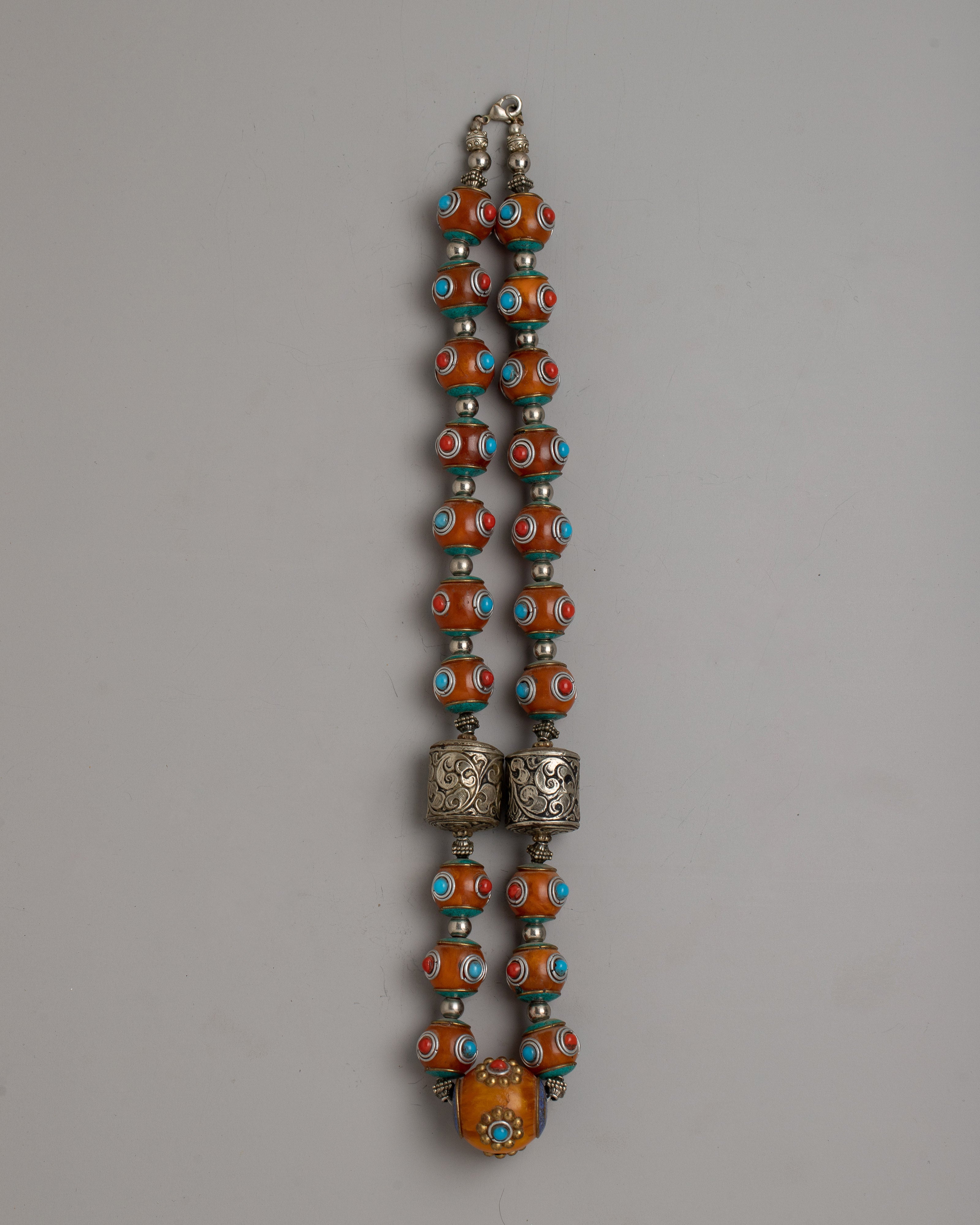 Amber Turquoise Necklace | Infusing Elegance and Bohemian Charm into Your Look