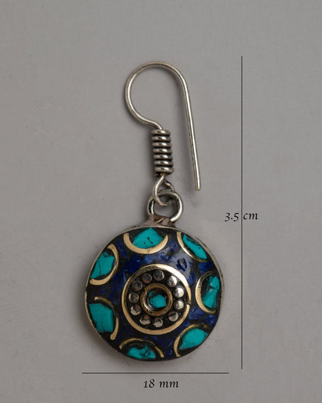 Women's Turquoise Earrings Set | White Metal for Timeless Beauty