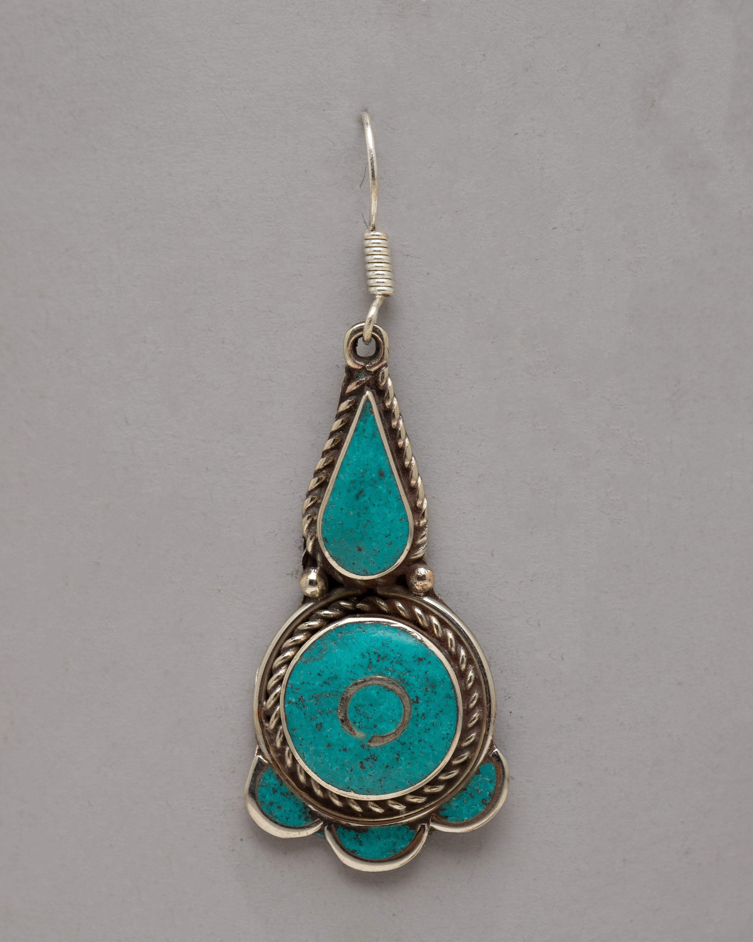 Silver Earring Set | Featuring Turquoise Stones and Silver Plating