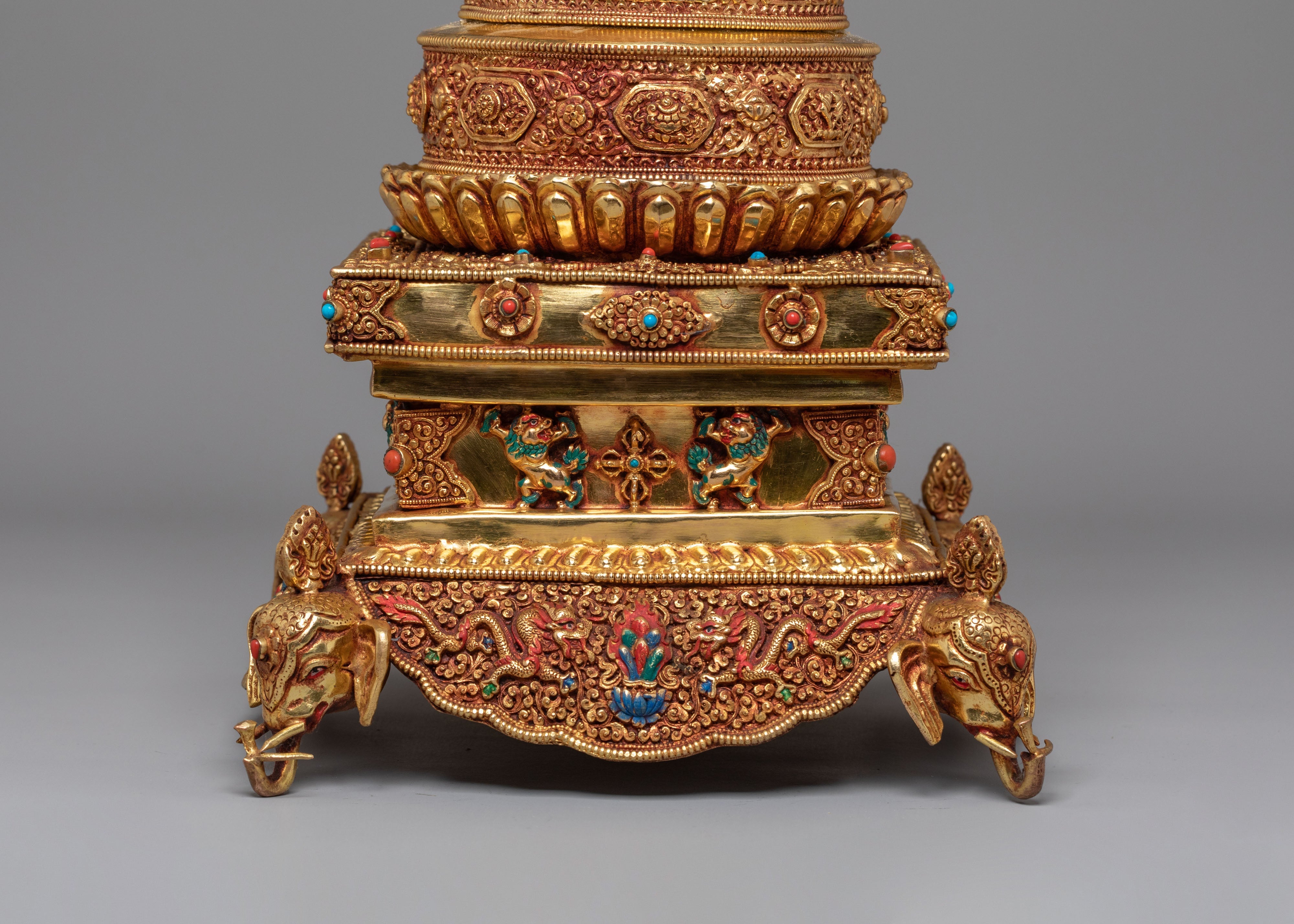 Himalayan Mandala Offering Piece | Tibetan Ritual Stupa Art