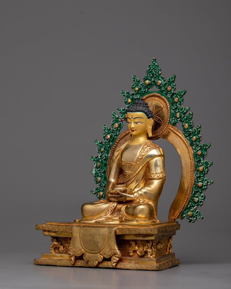 Buddha Amitabha Prayer Statue | Crafted in Copper, Invoking Peace and Enlightenment