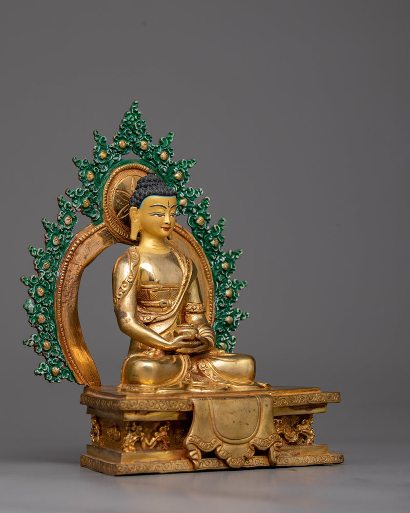 Buddha Amitabha Prayer Statue | Crafted in Copper, Invoking Peace and Enlightenment