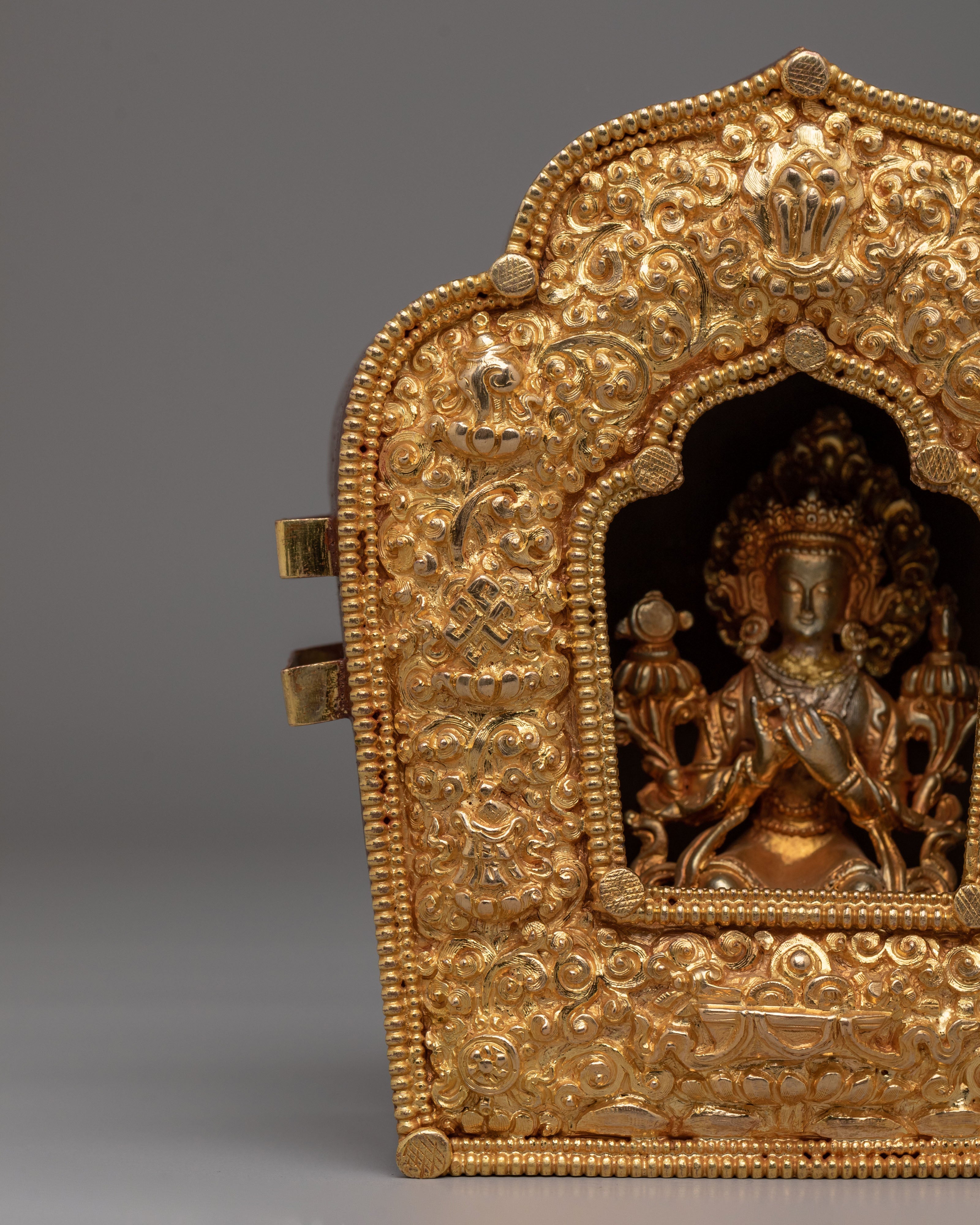 Spiritual Altar Ghau Box | Tibetan Copper Shrine