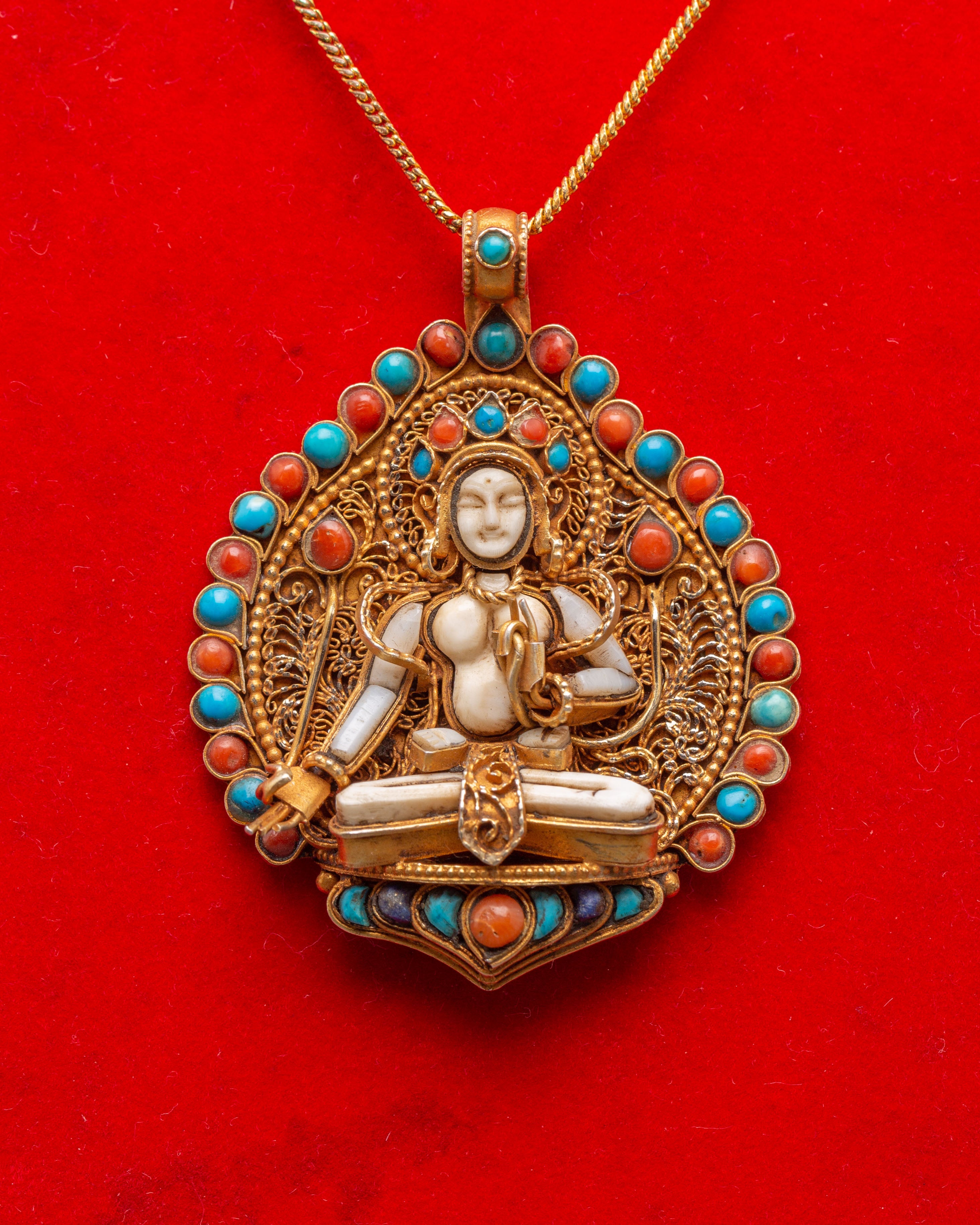Sacred White Tara Locket for Accessory | Deity of Protection